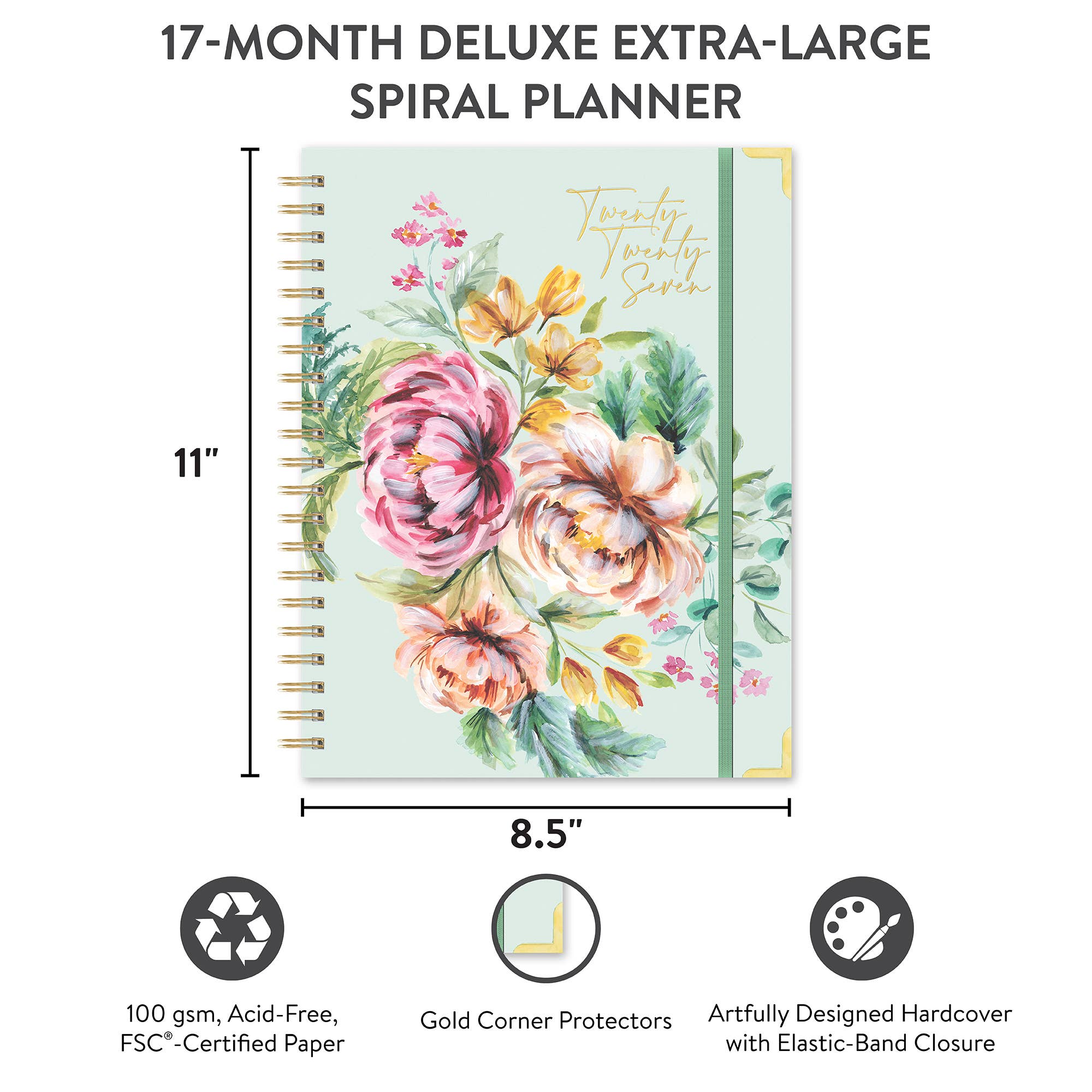 2027 Bella Flora Deluxe Extra-Large Spiral Planner