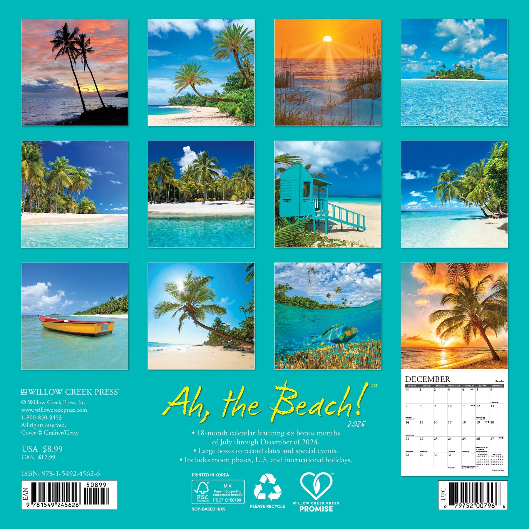 2025 Ah, the Beach! - Mini Wall Calendar