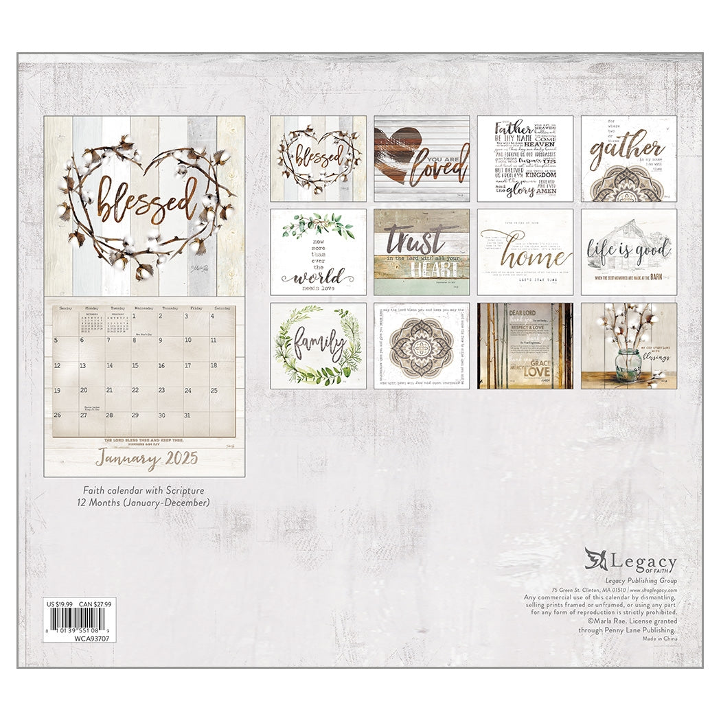 2025 Faith And Family - Legacy Scripture - Legacy Deluxe Wall Calendar