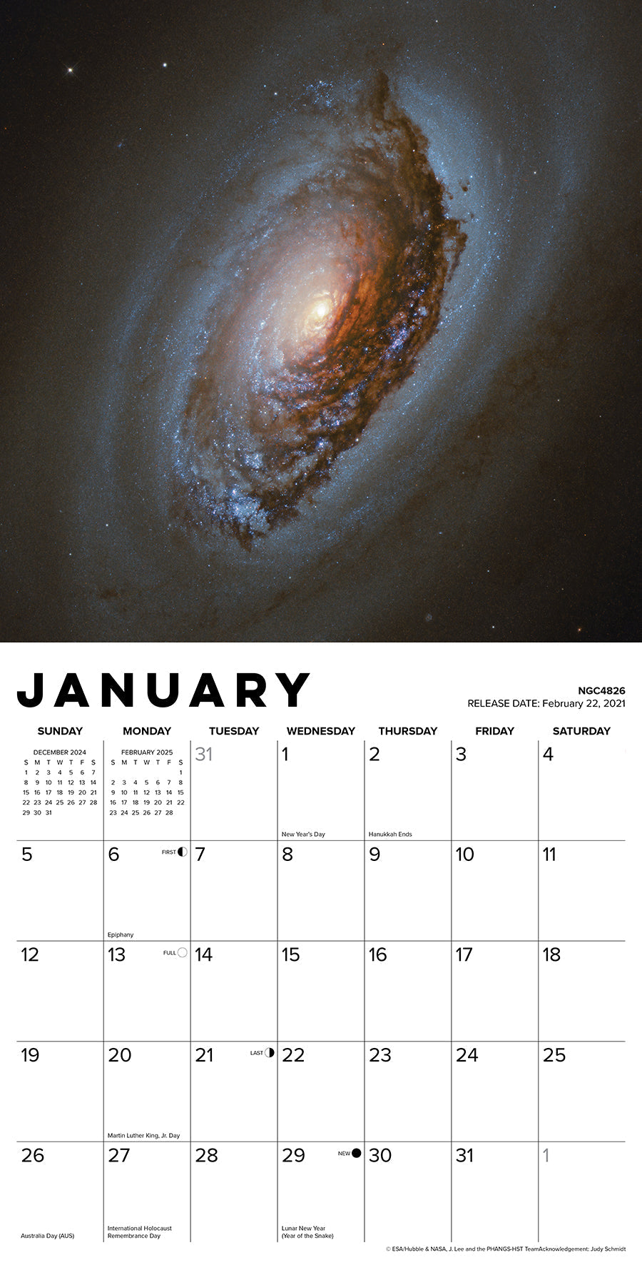 2025 Images from the Hubble Space Telescope (w/foil) - Square Wall Calendar