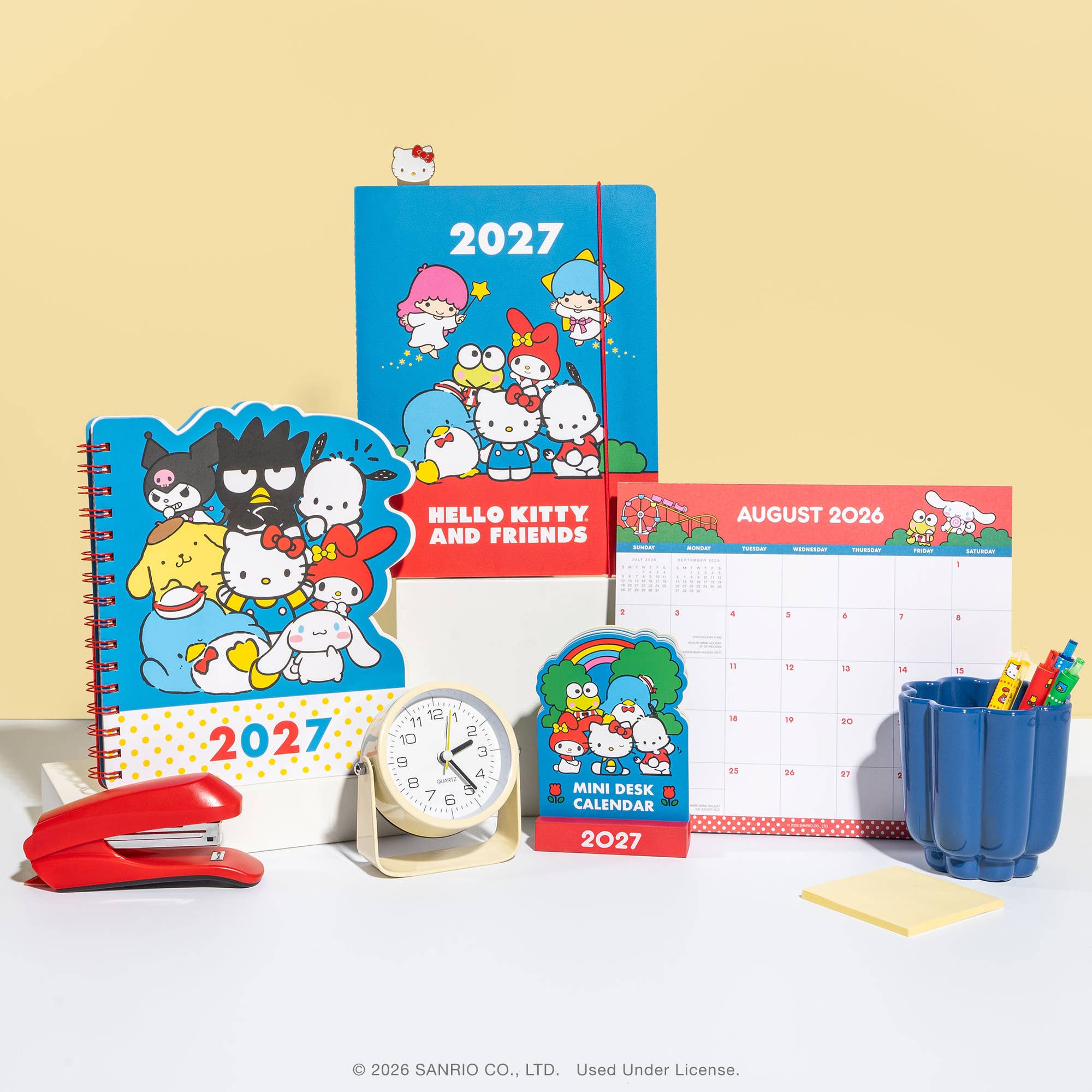 2027 Hello Kitty and Friends Retro Just Right Monthly Planner with Enamel Charm Bookmark