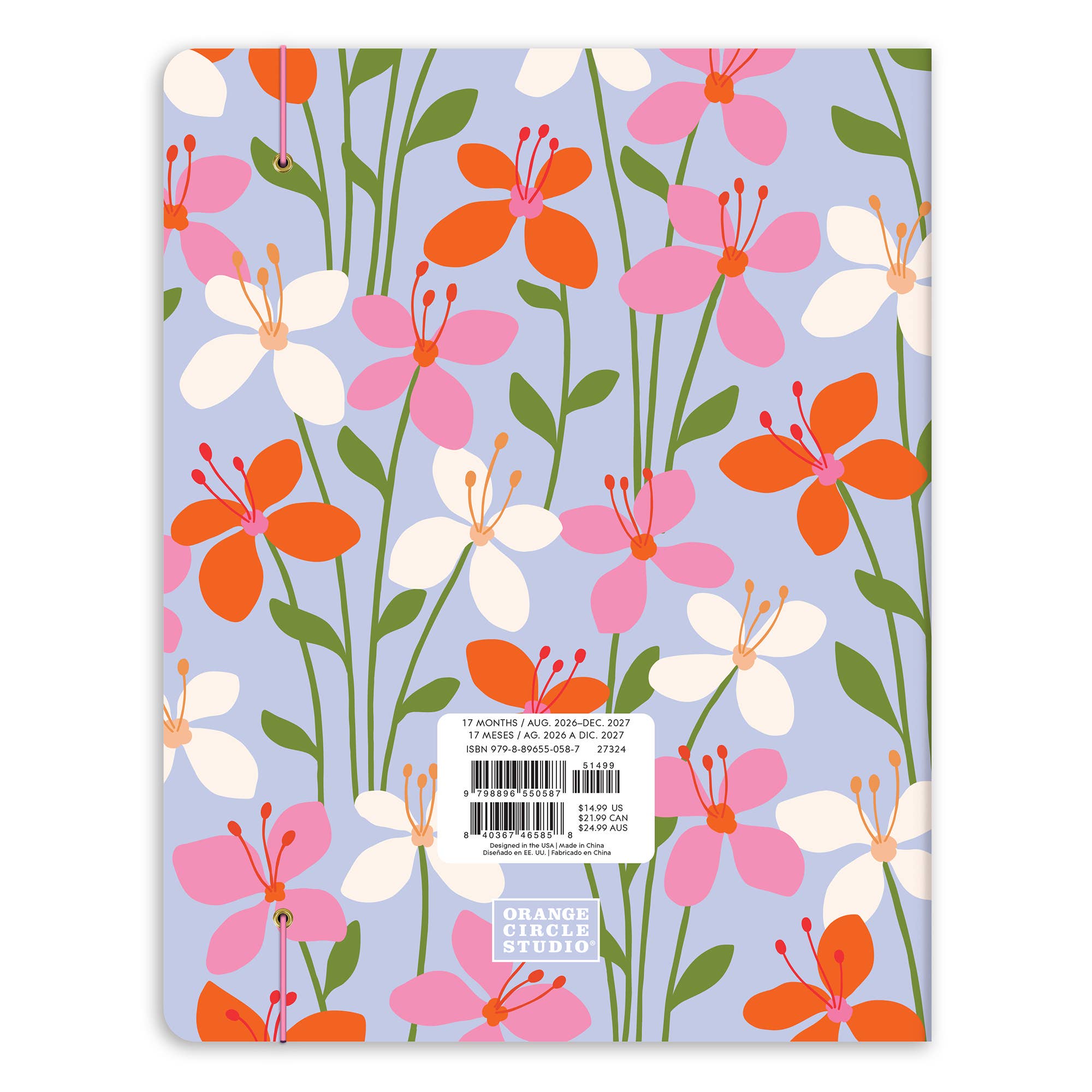 2027 Secret Garden English-Spanish Bilingual Just Right Monthly Planner