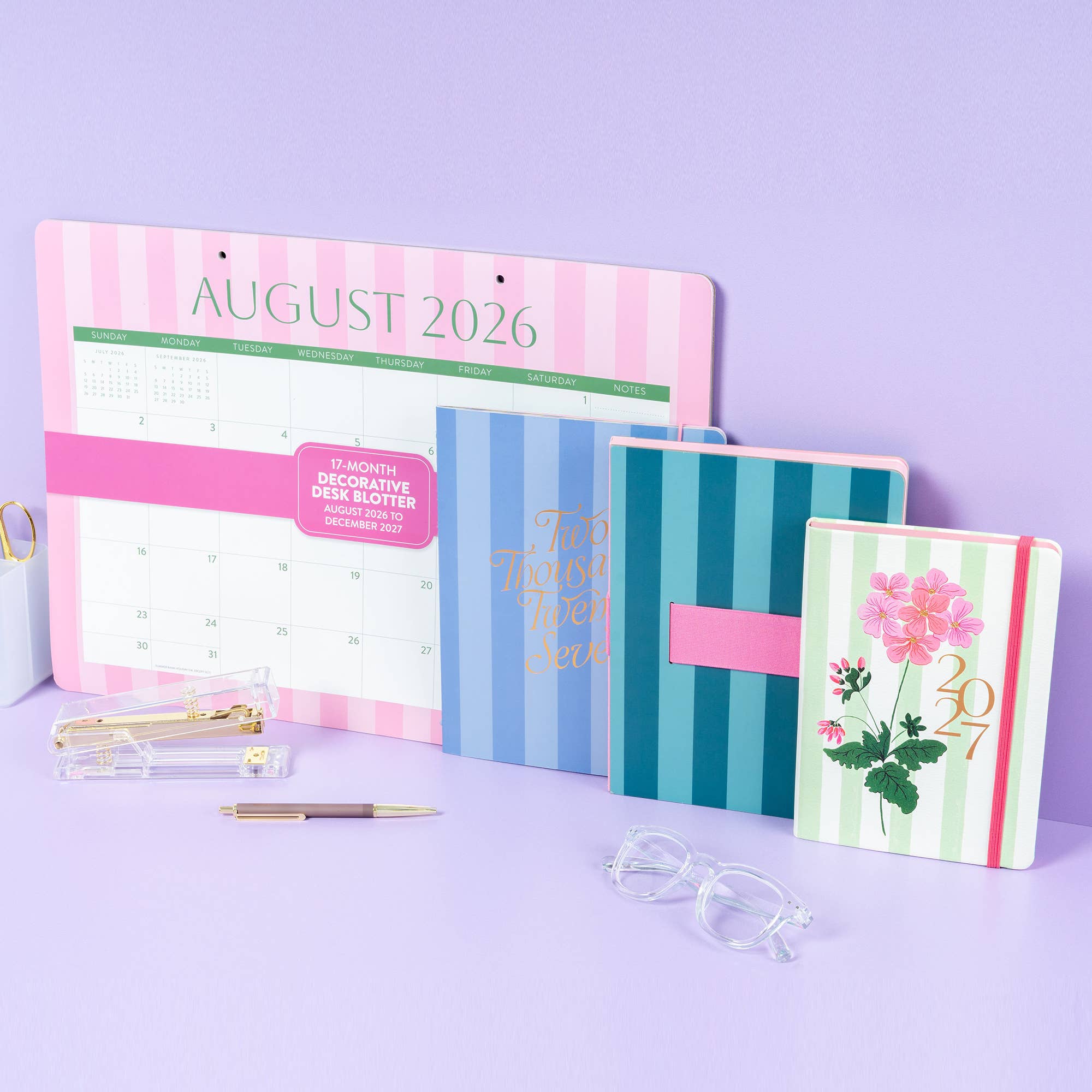 2027 Cabana Stripes Just Right Monthly Planner