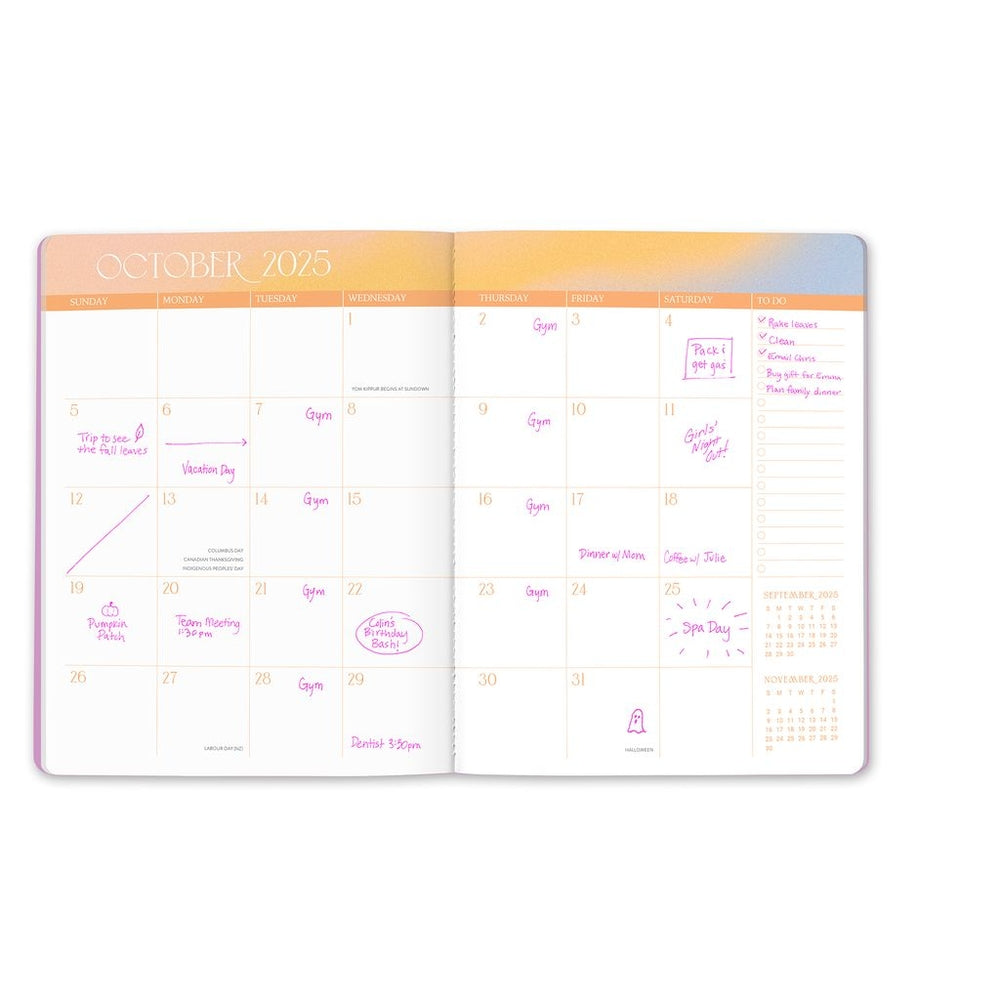 2025 Sunset Splash - Just Right Monthly Diary/Planner by Orange Circle Studio