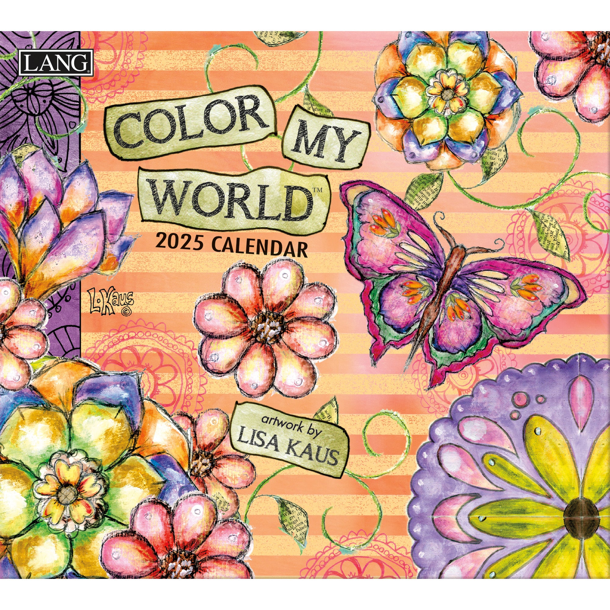 2025 Color My World By Lisa Kaus - LANG Deluxe Wall Calendar