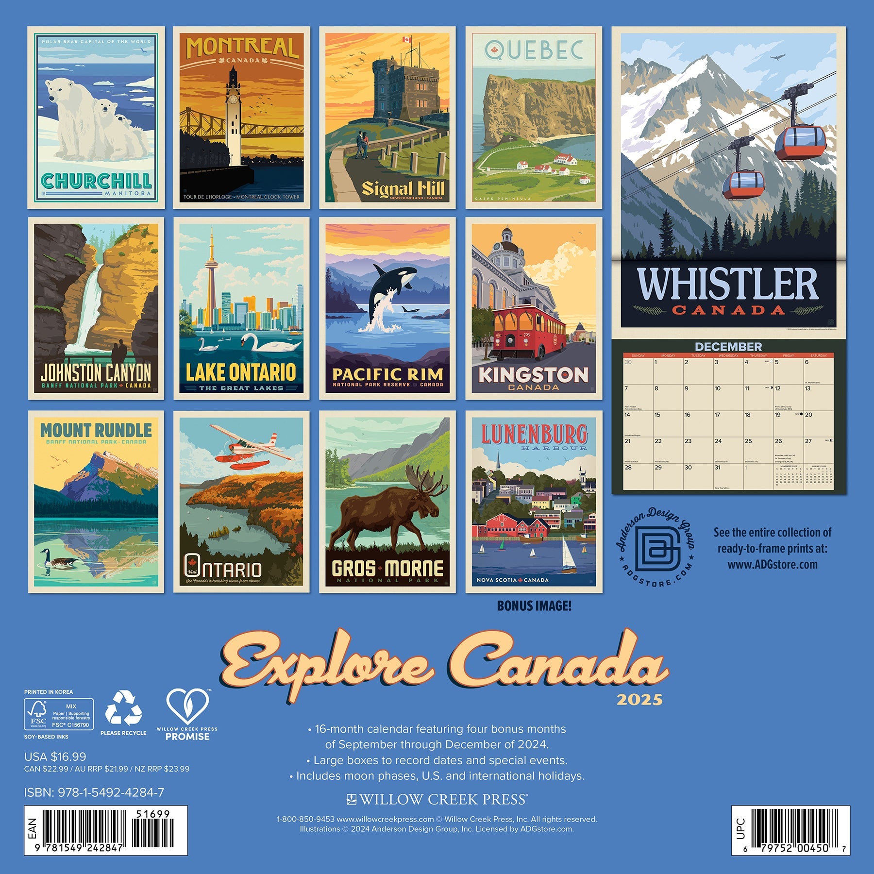 2025 Explore Canada (ADG) - Square Wall Calendar