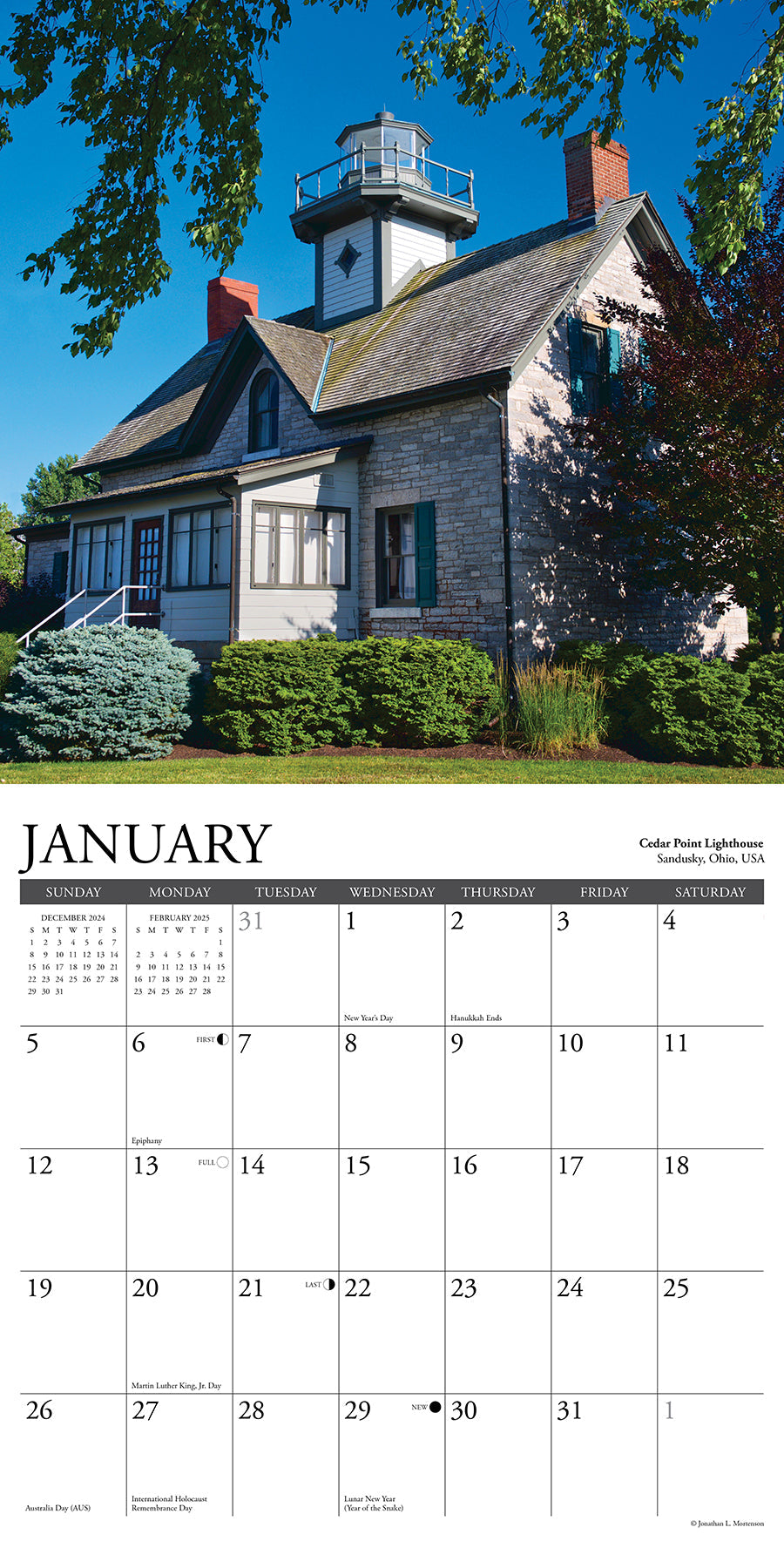 2025 Lighthouses of the Great Lakes - Square Wall Calendar