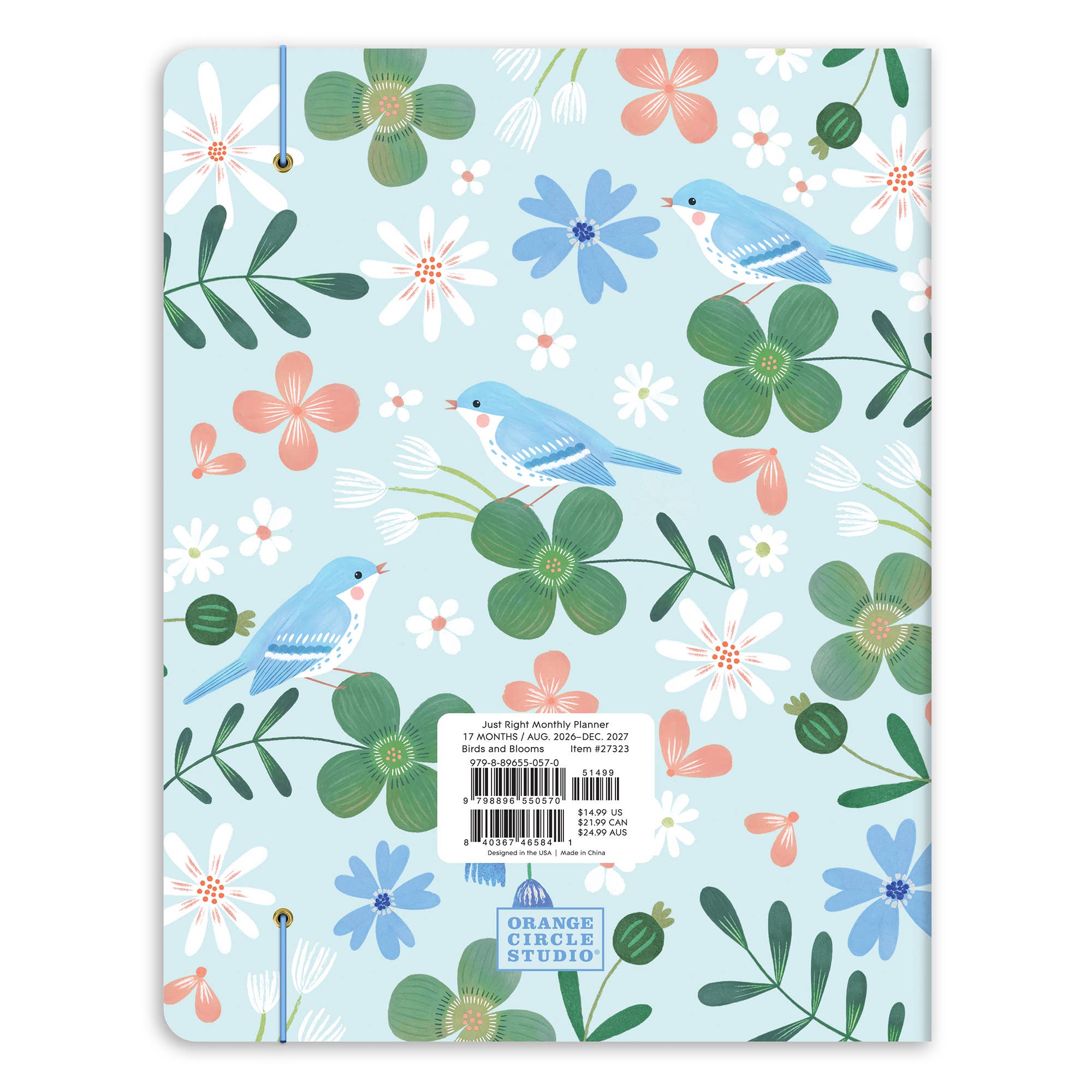 2027 Birds & Blooms Just Right Monthly Planner