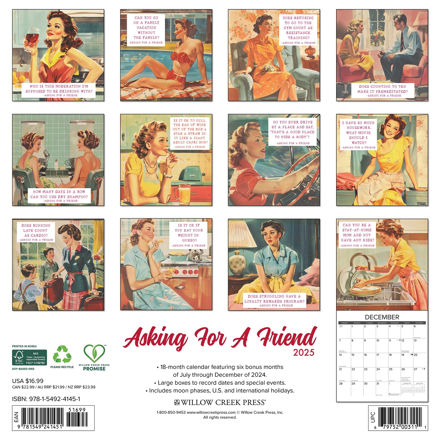 2025 Asking for a Friend - Square Wall Calendar
