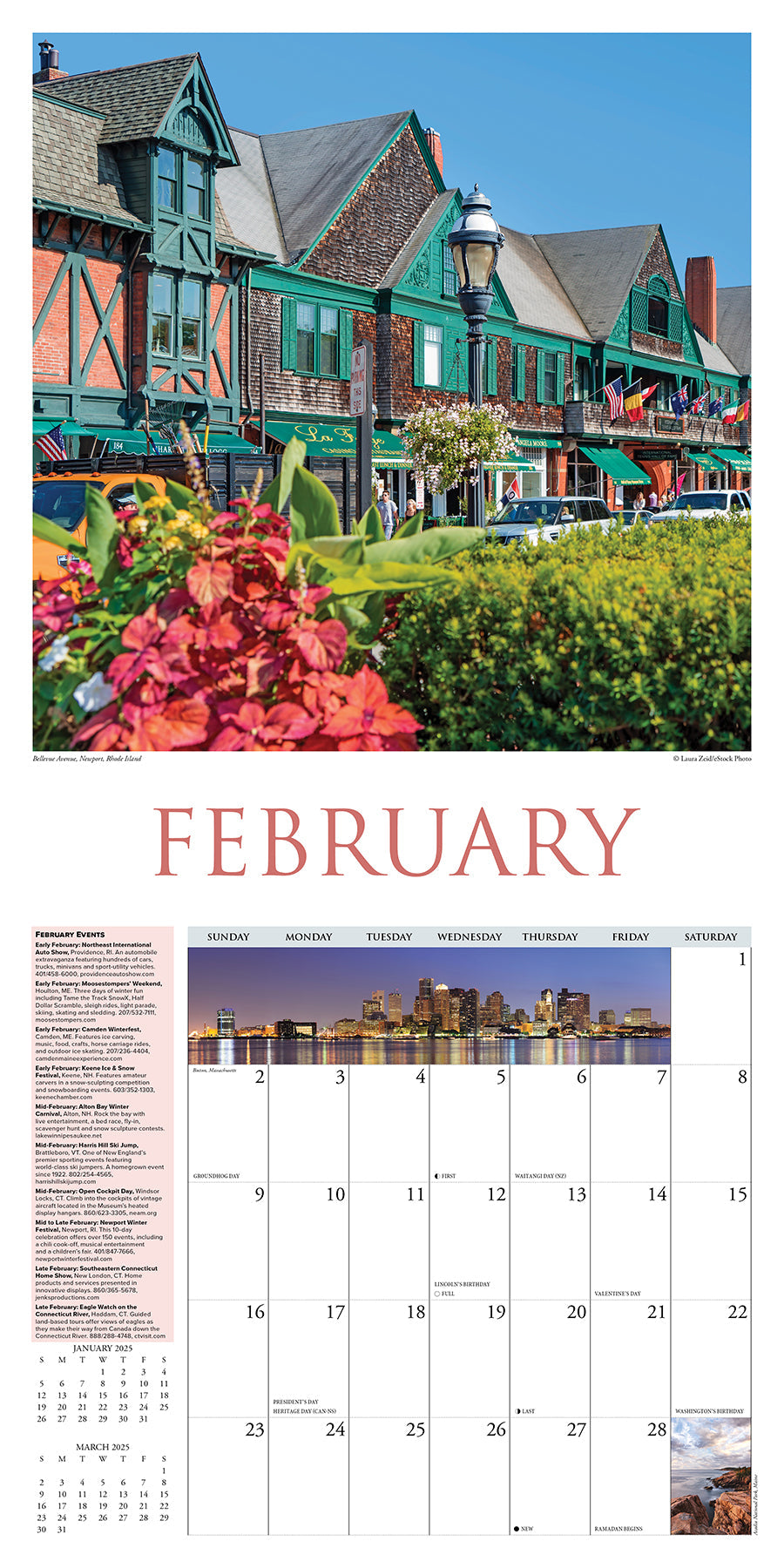 2025 New England - Square Wall Calendar