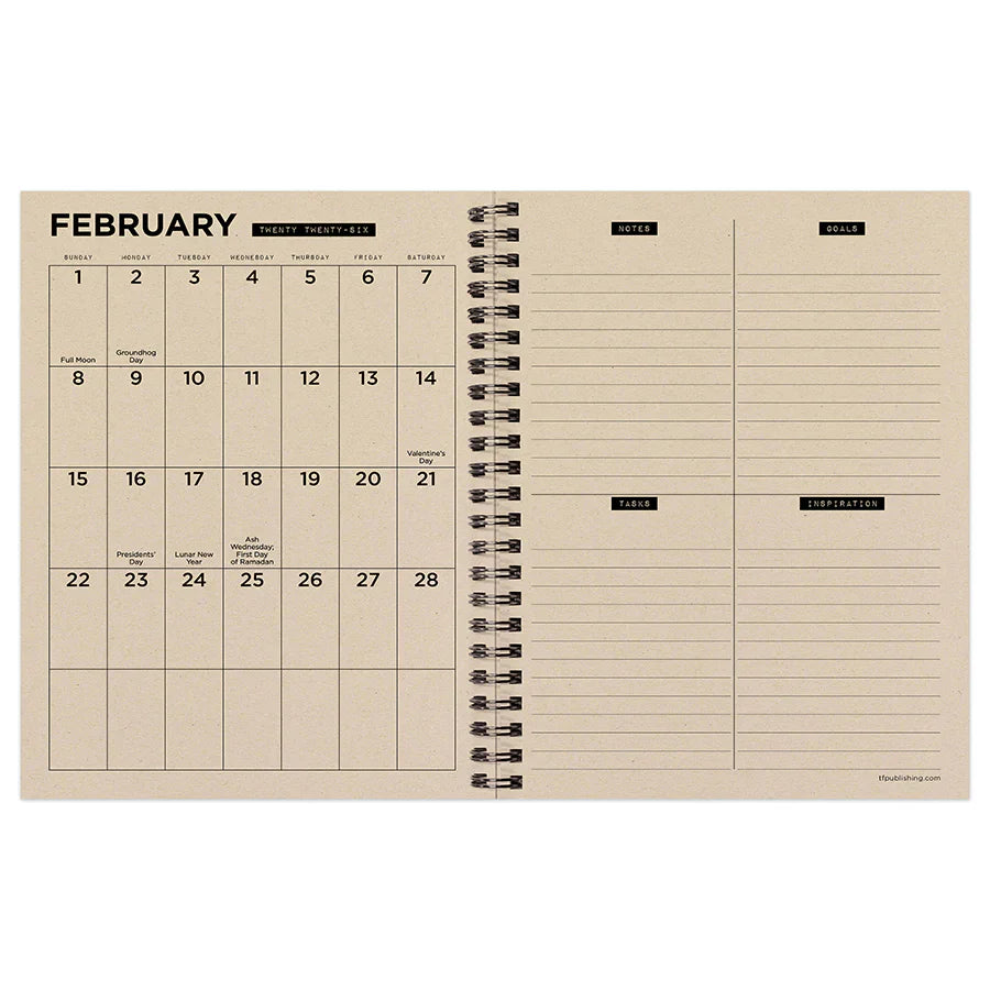 2026 Rolling Waves - Medium Monthly & Weekly Pocket Diary/Planner