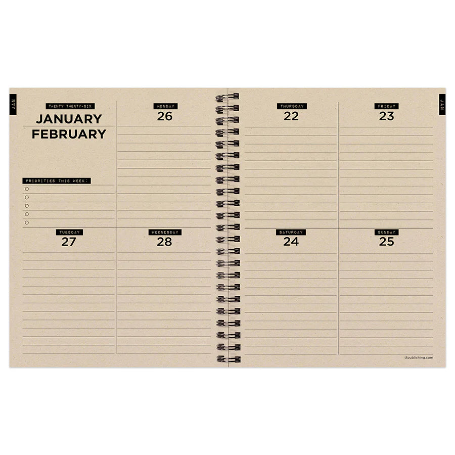 2026 Rolling Waves - Medium Monthly & Weekly Pocket Diary/Planner