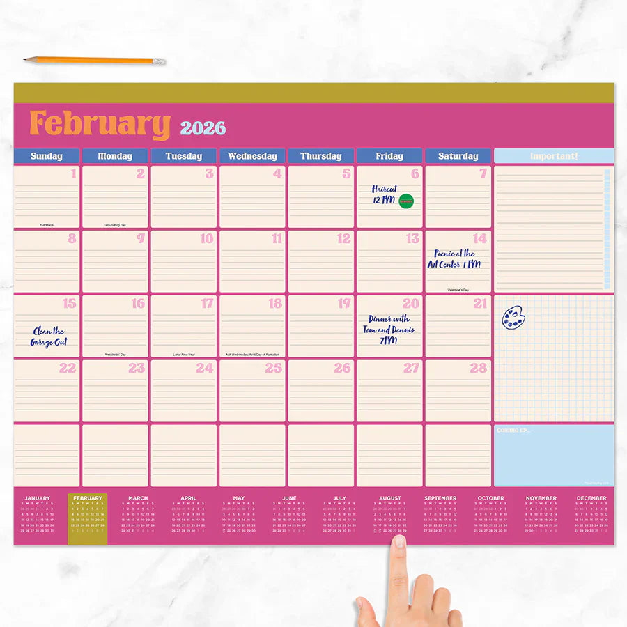 2026 Sherbet - Large Monthly Desk Pad Blotter Calendar