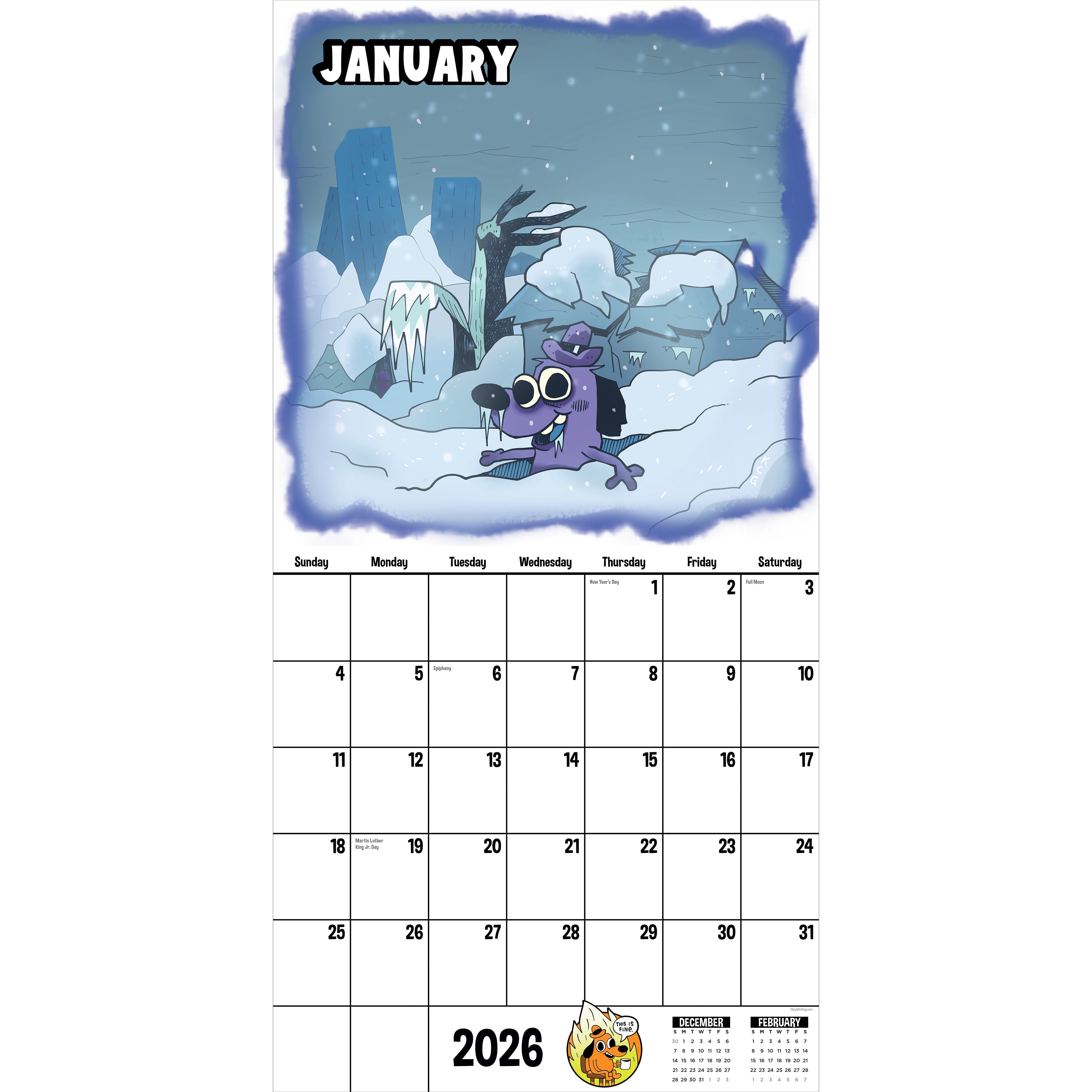 2026 THIS IS FINE - Square Wall Calendar
