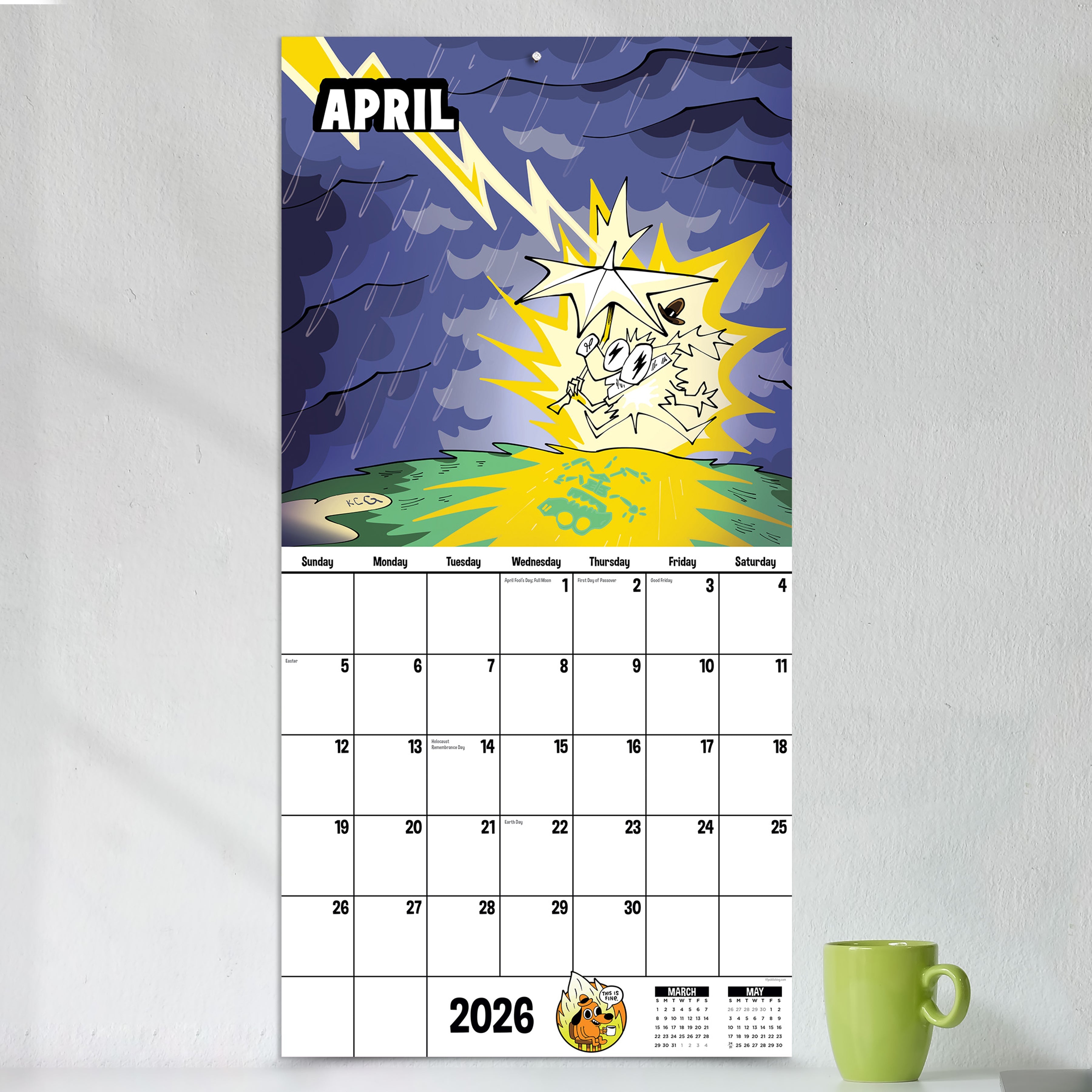 2026 THIS IS FINE - Square Wall Calendar