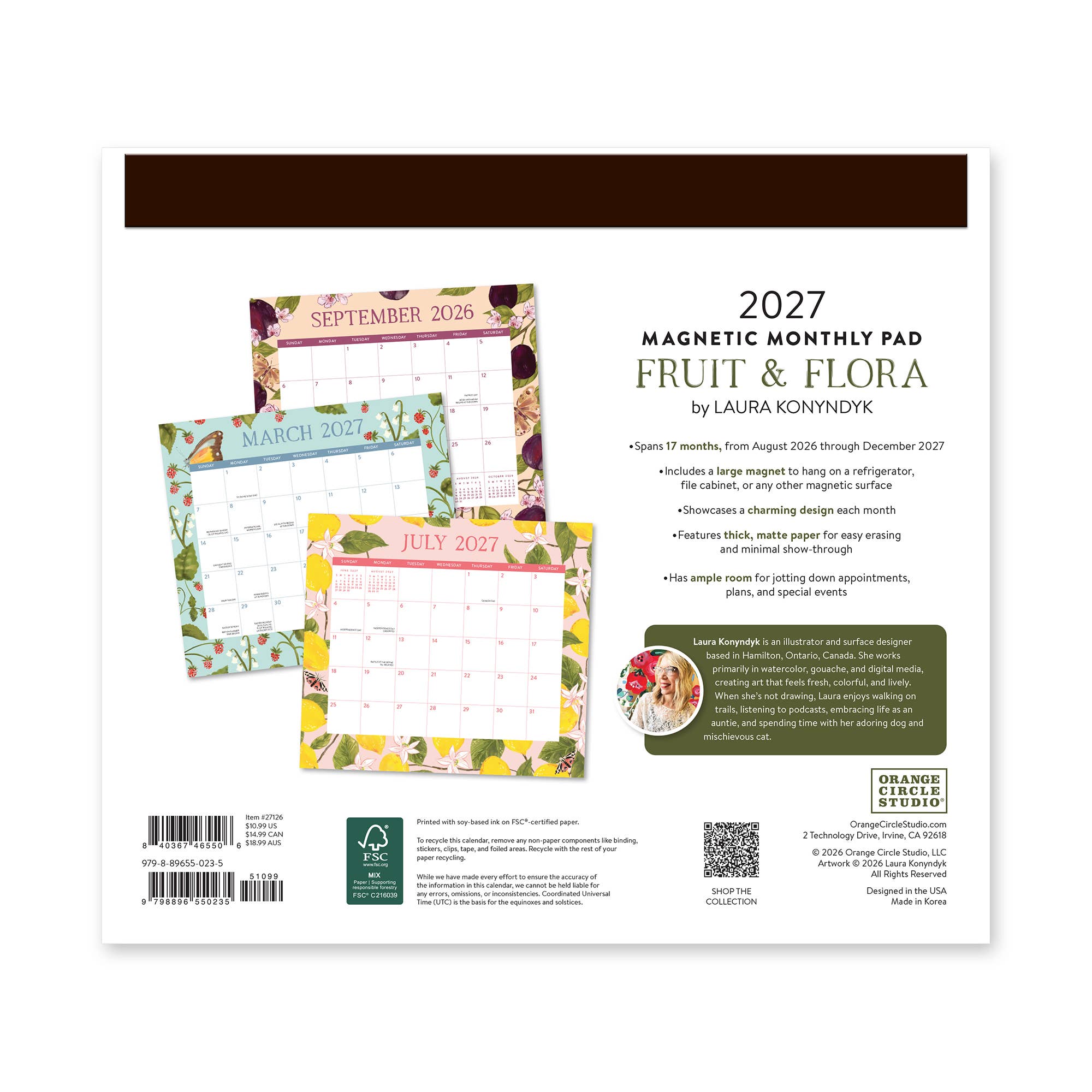2027 Fruit & Flora Magnetic Monthly Pad