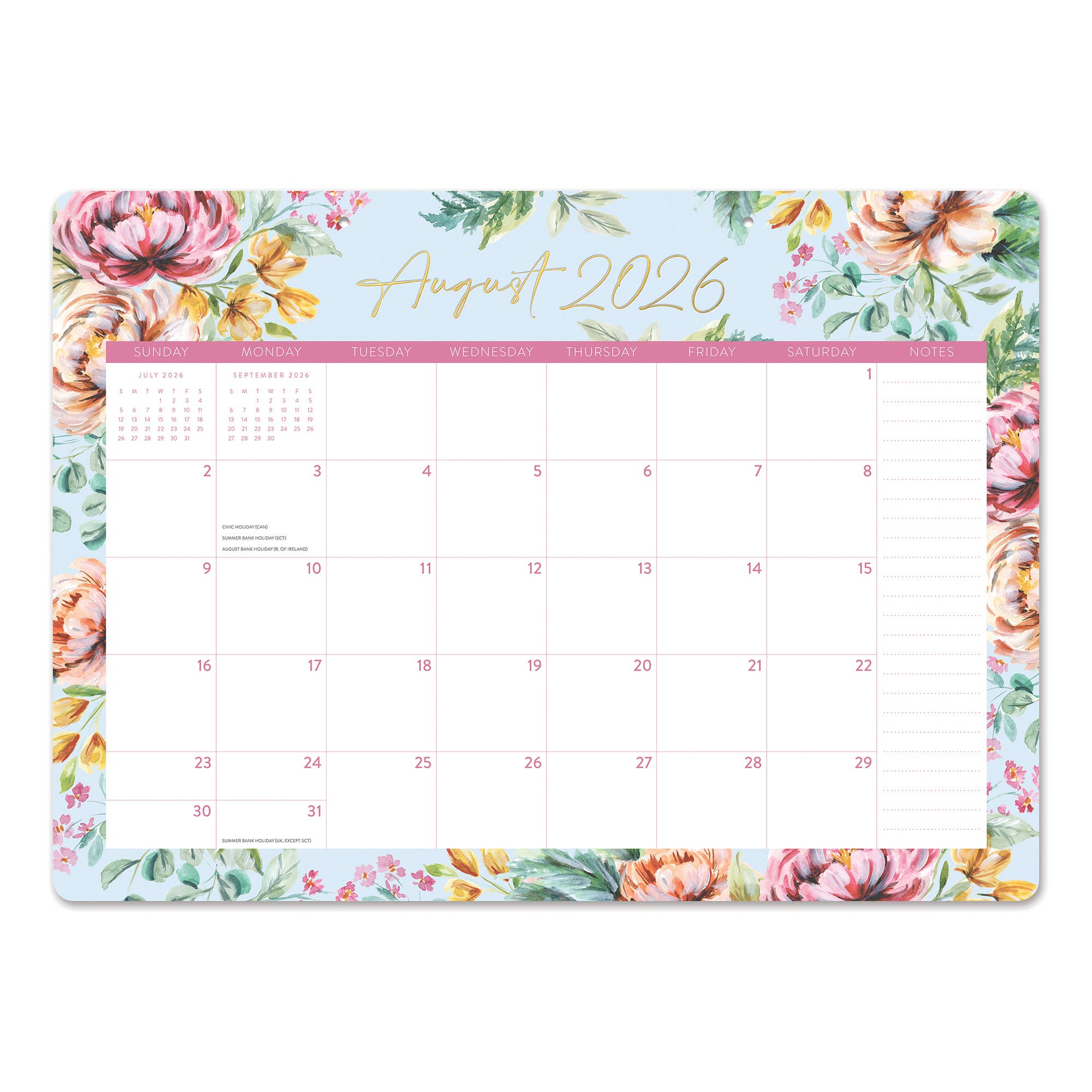 2027 Bella Flora Decorative Desk Blotter