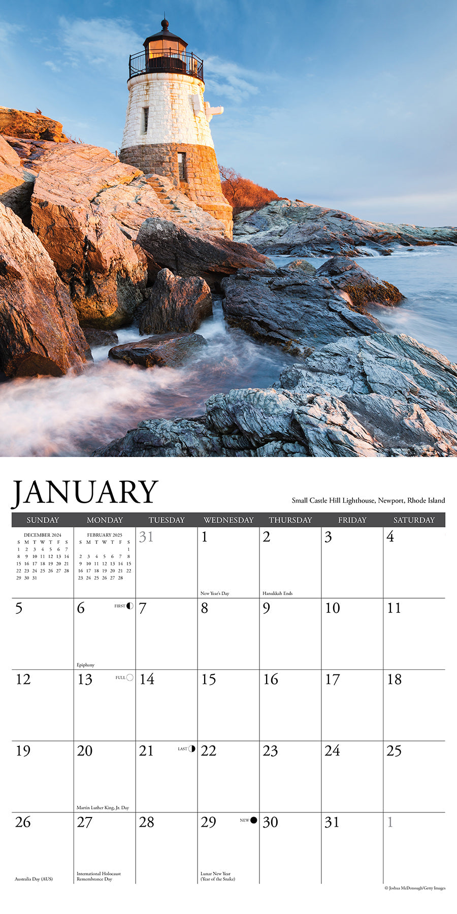 2025 New England Coast - Square Wall Calendar