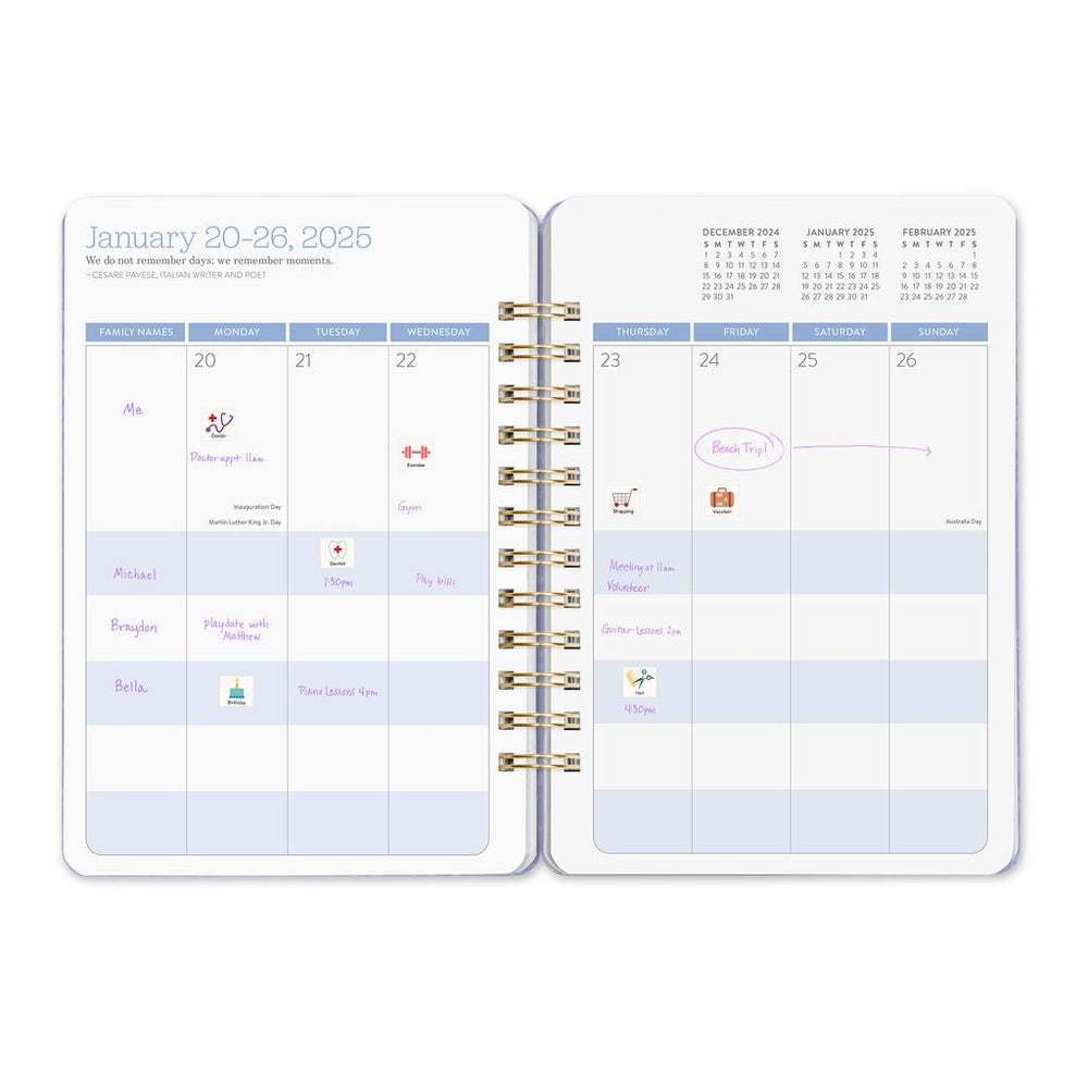 2025 Bella Flora - Do It All Weekly & Monthly Diary/Planner by Orange Circle Studio