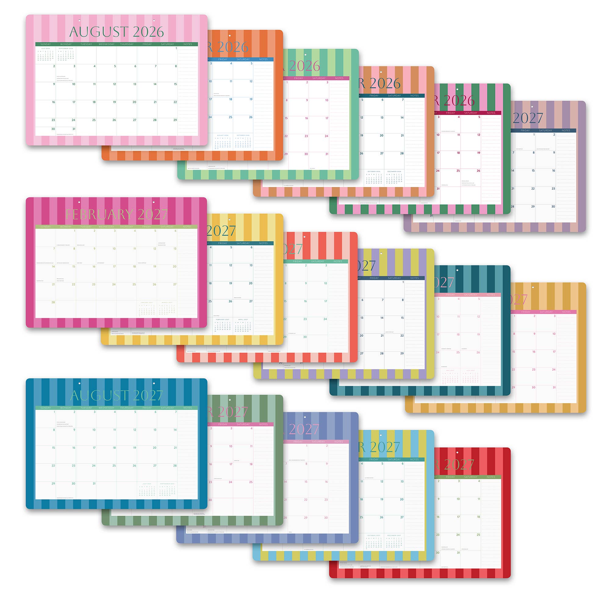 2027 Cabana Stripes Decorative Desk Blotter