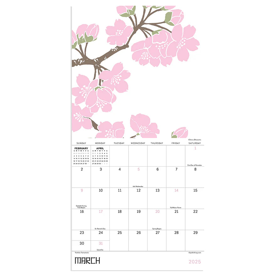 2025 Flower Garden - Mini Wall Calendar
