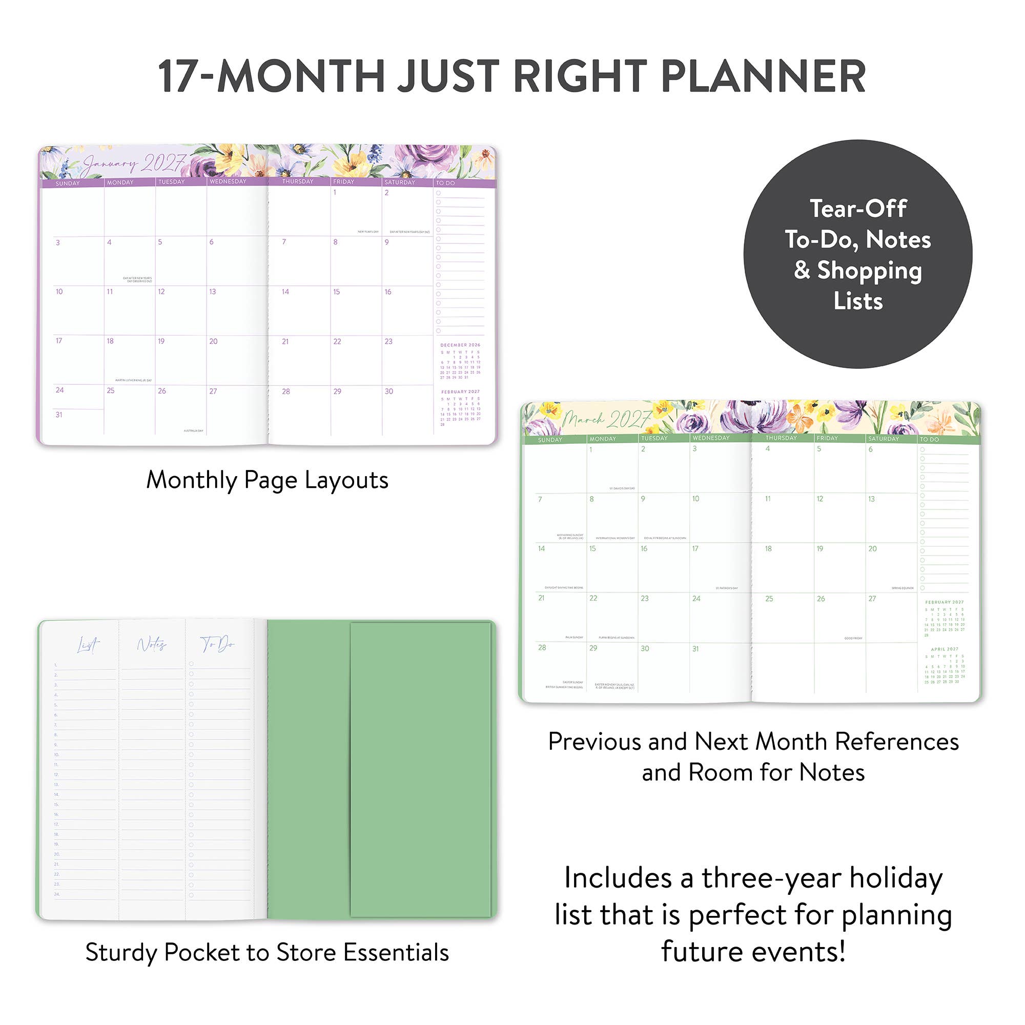2027 Bella Flora Just Right Monthly Planner