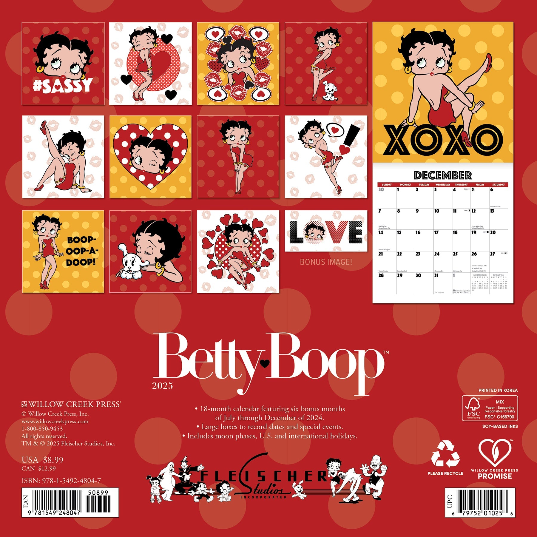 2025 Betty Boop - Mini Wall Calendar