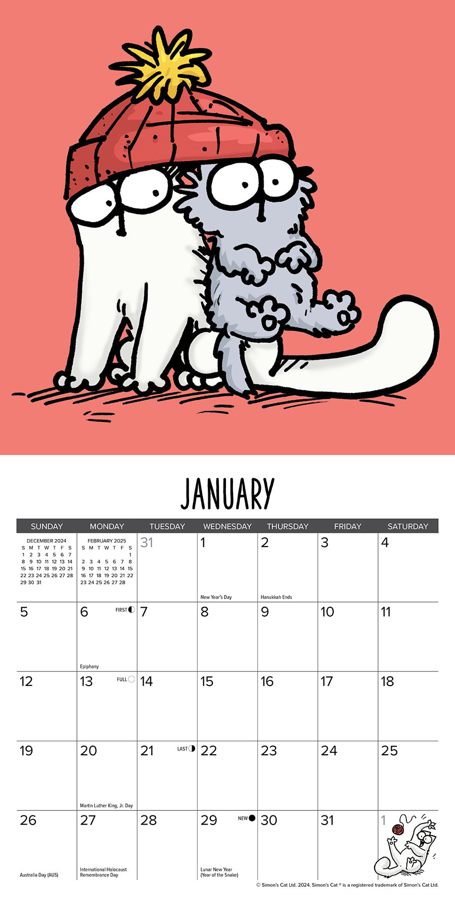 2025 Simon's Cat - Mini Wall Calendar