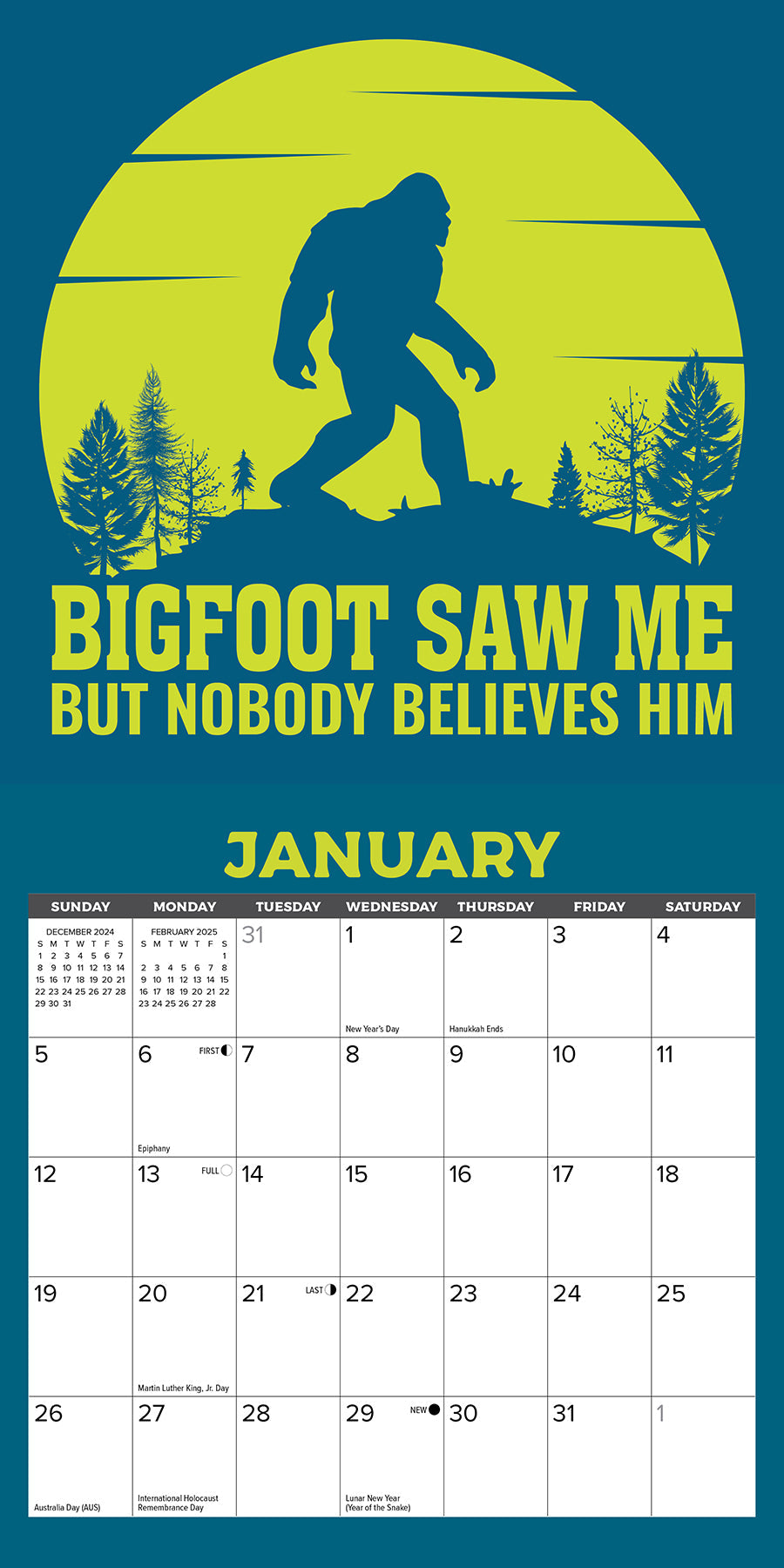 2025 Bigfoot - Mini Wall Calendar