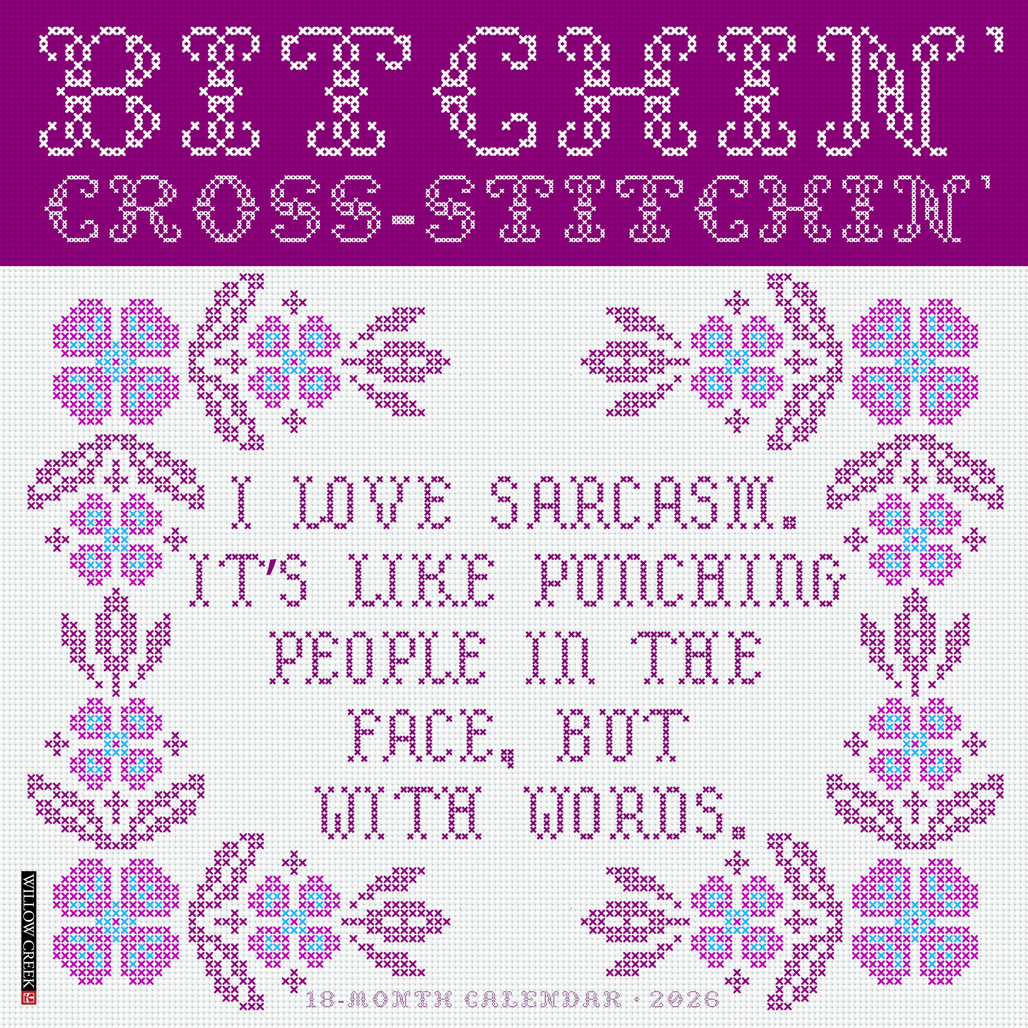 2026 Bitchin' Cross-Stitchin' - Square Wall Calendar