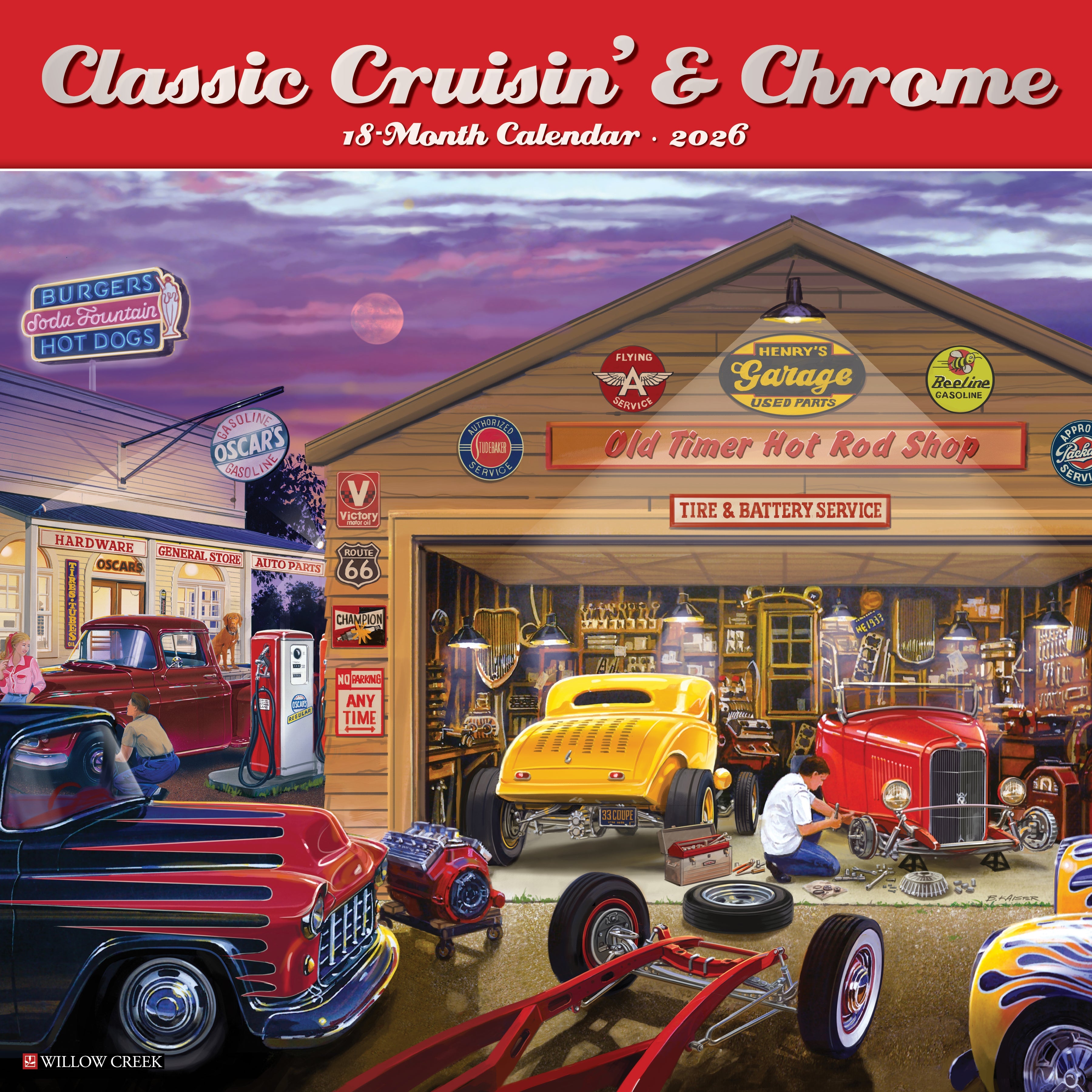 2026 Classic Cruisin' & Chrome - Square Wall Calendar