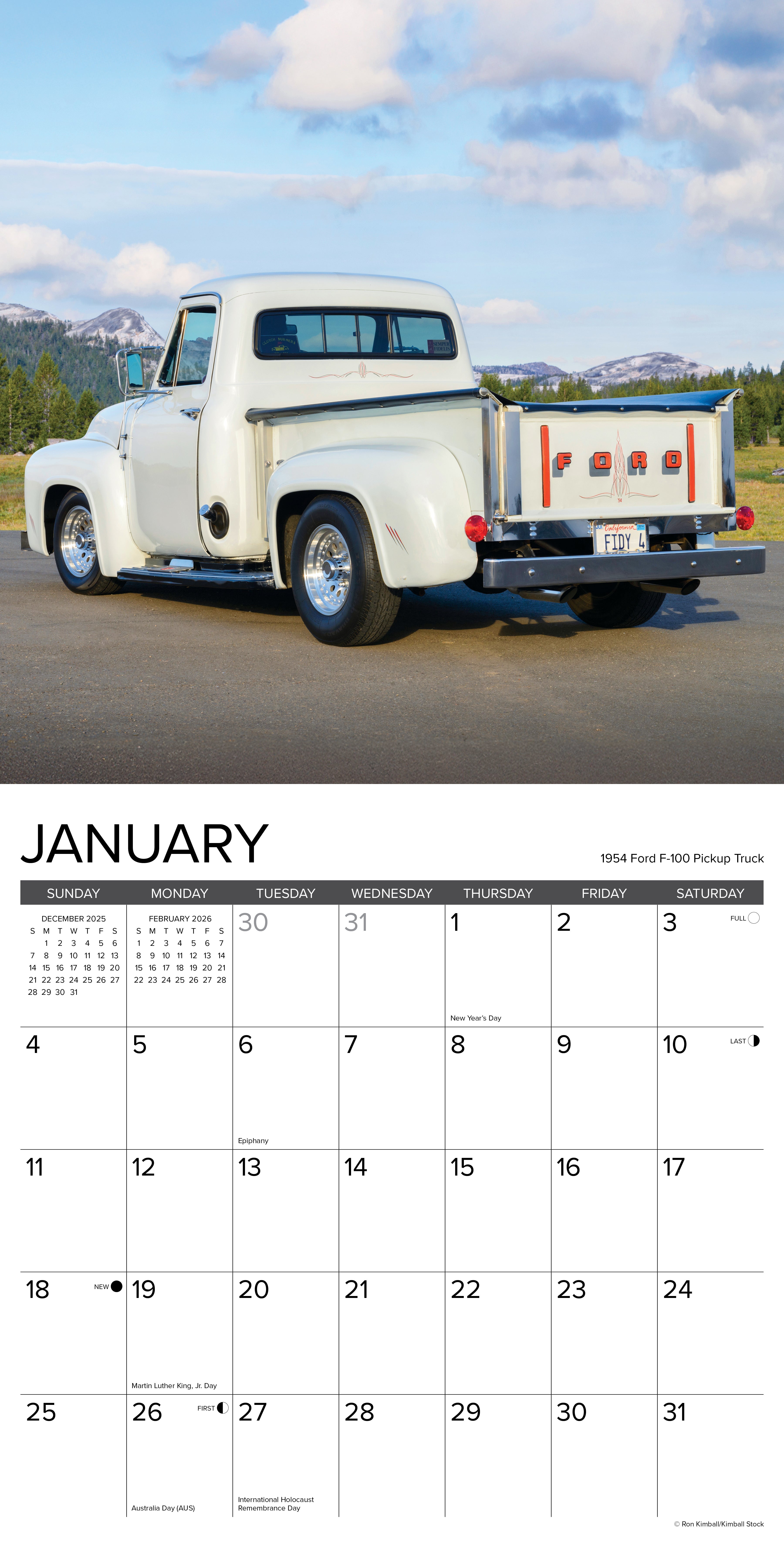2026 Classic Pickups - Square Wall Calendar