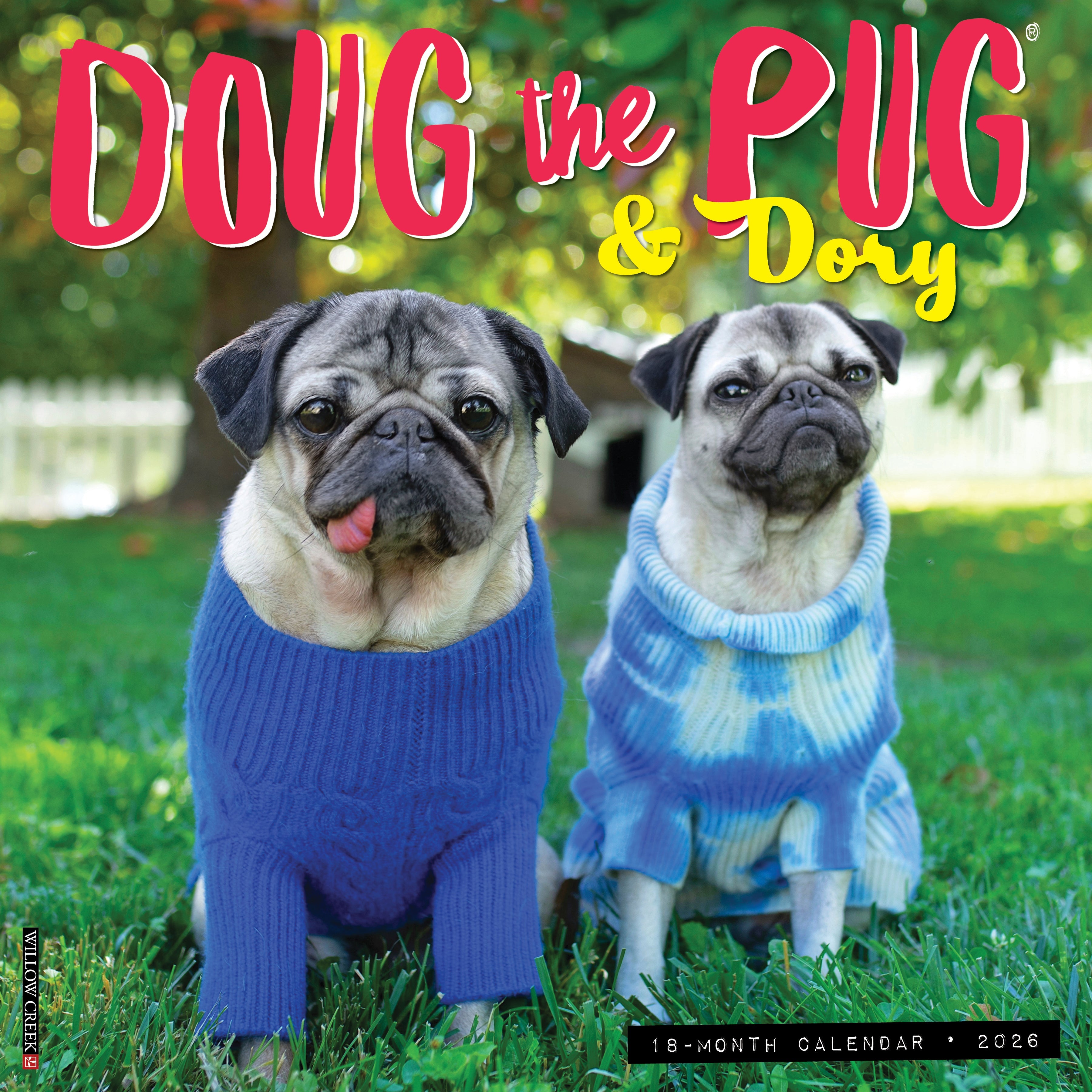 2026 Doug the Pug & Dory - Square Wall Calendar