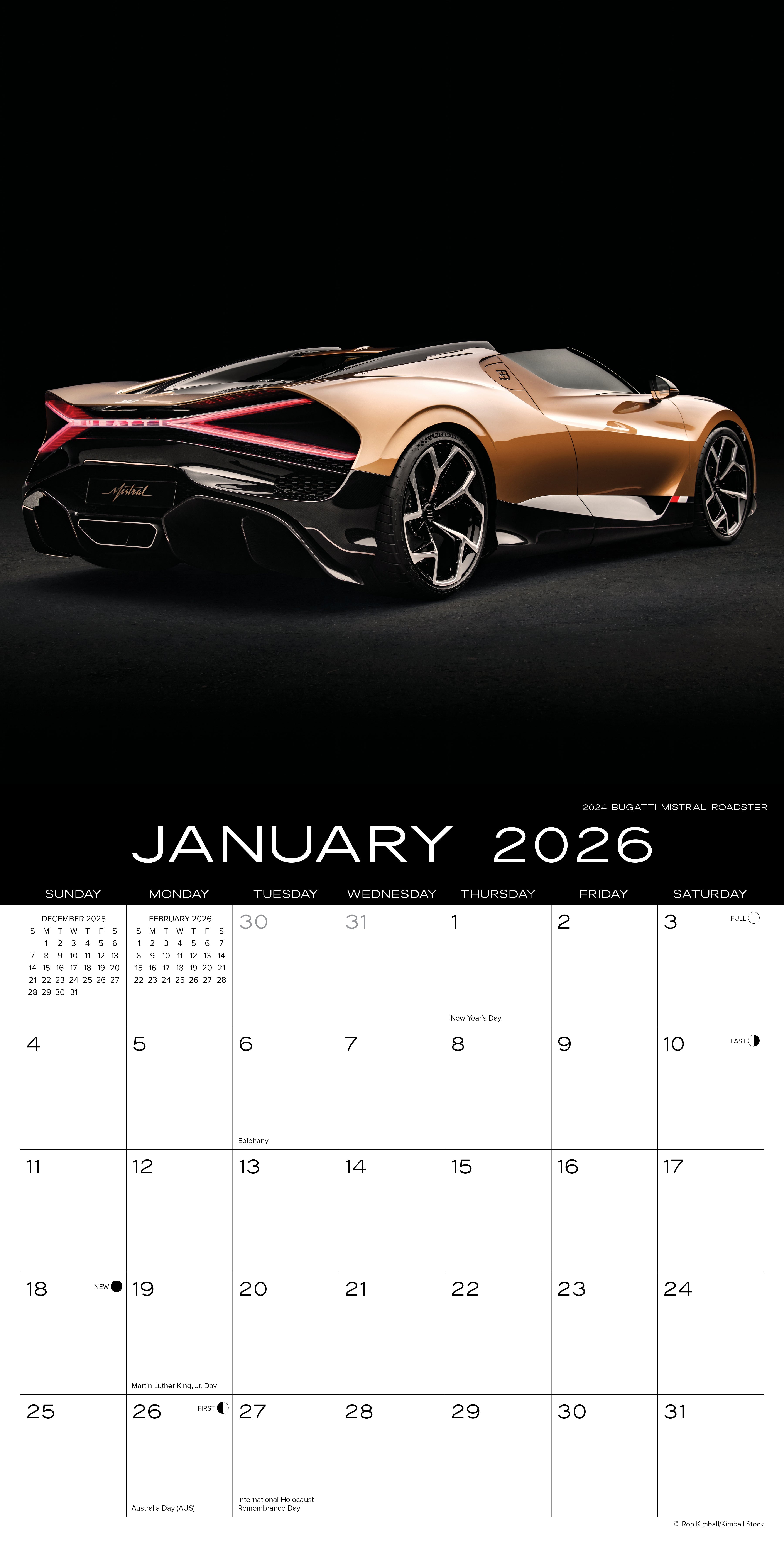 2026 Dream Cars - Square Wall Calendar