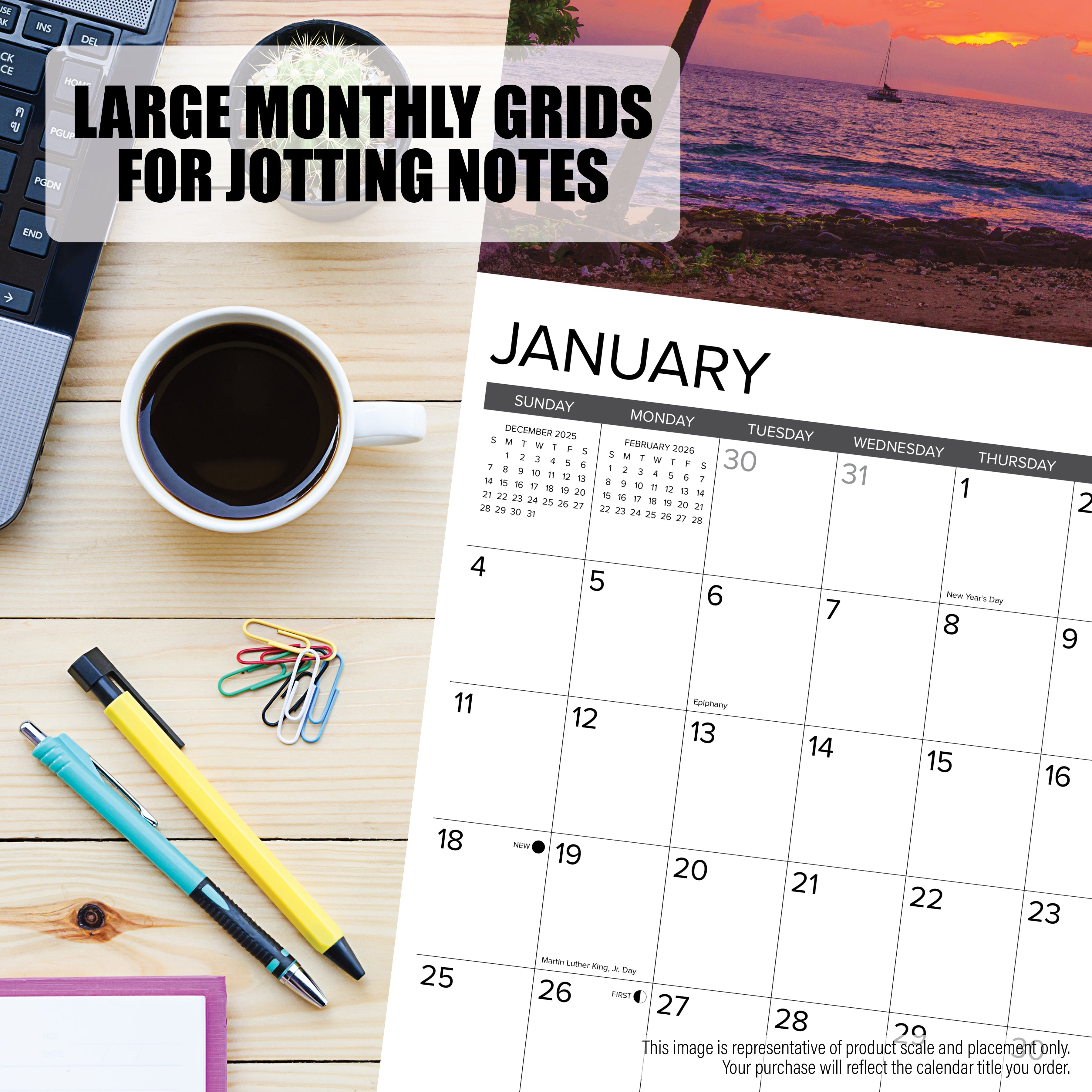 2026 Giraffes - Square Wall Calendar