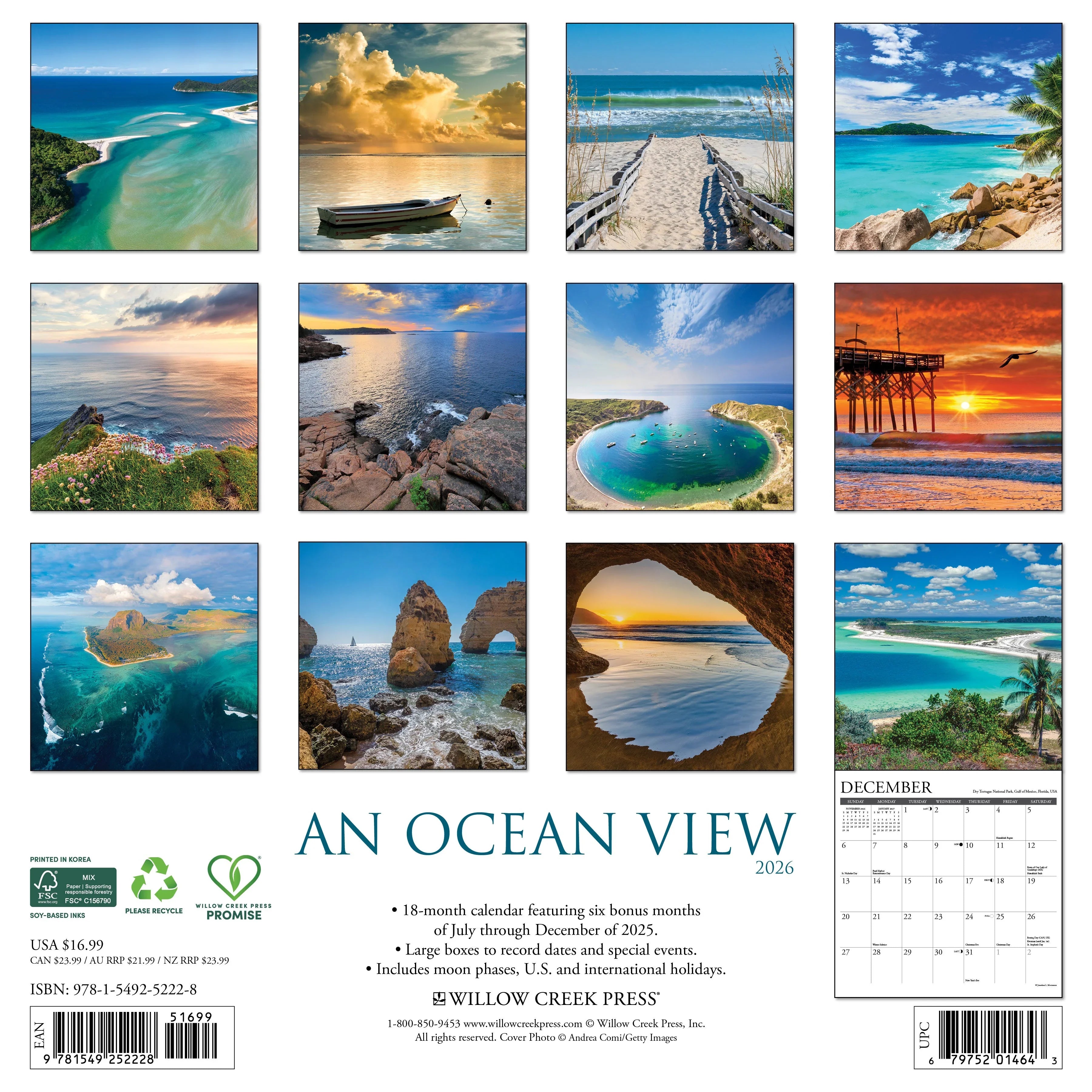 2026 Ocean View - Square Wall Calendar