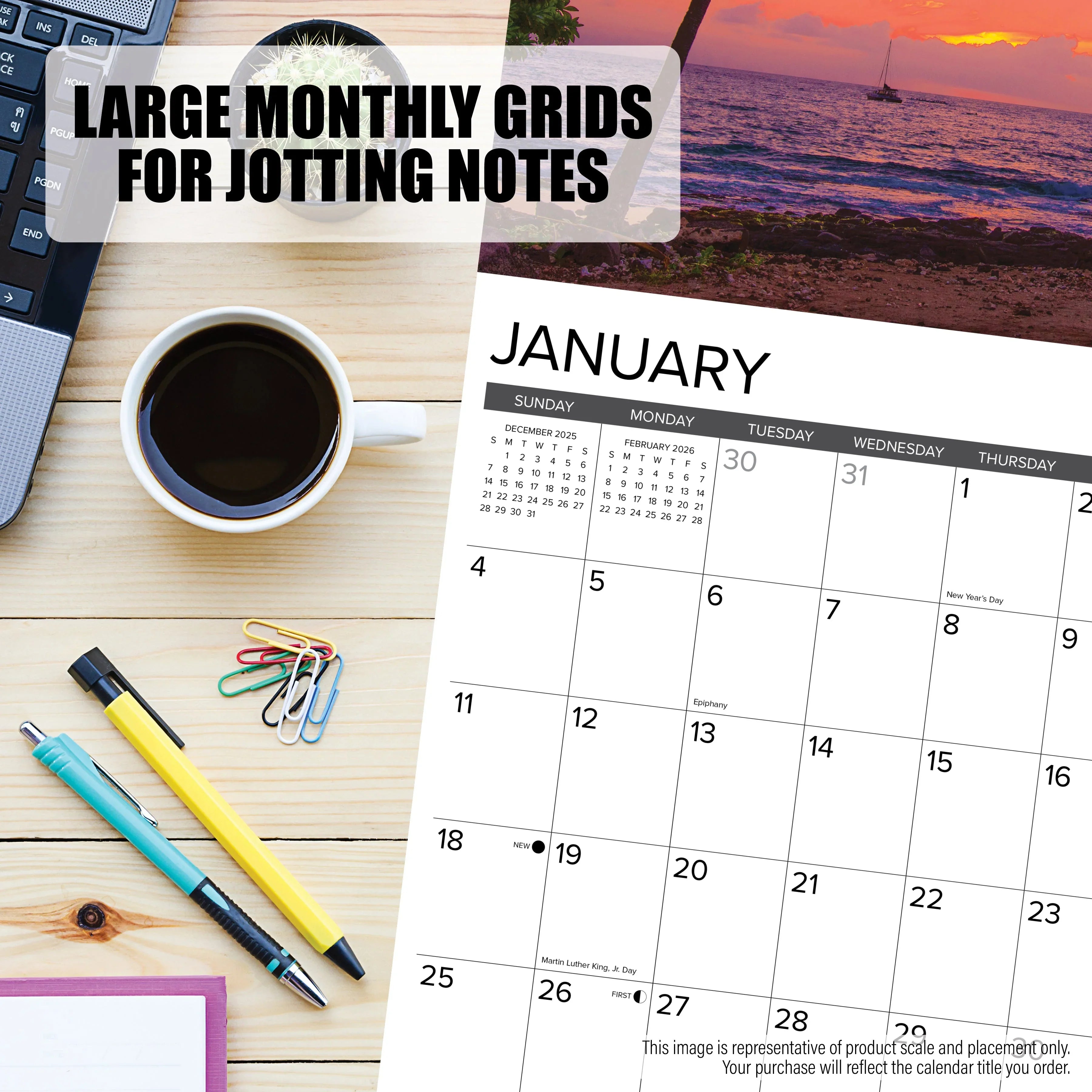2026 Ocean View - Square Wall Calendar