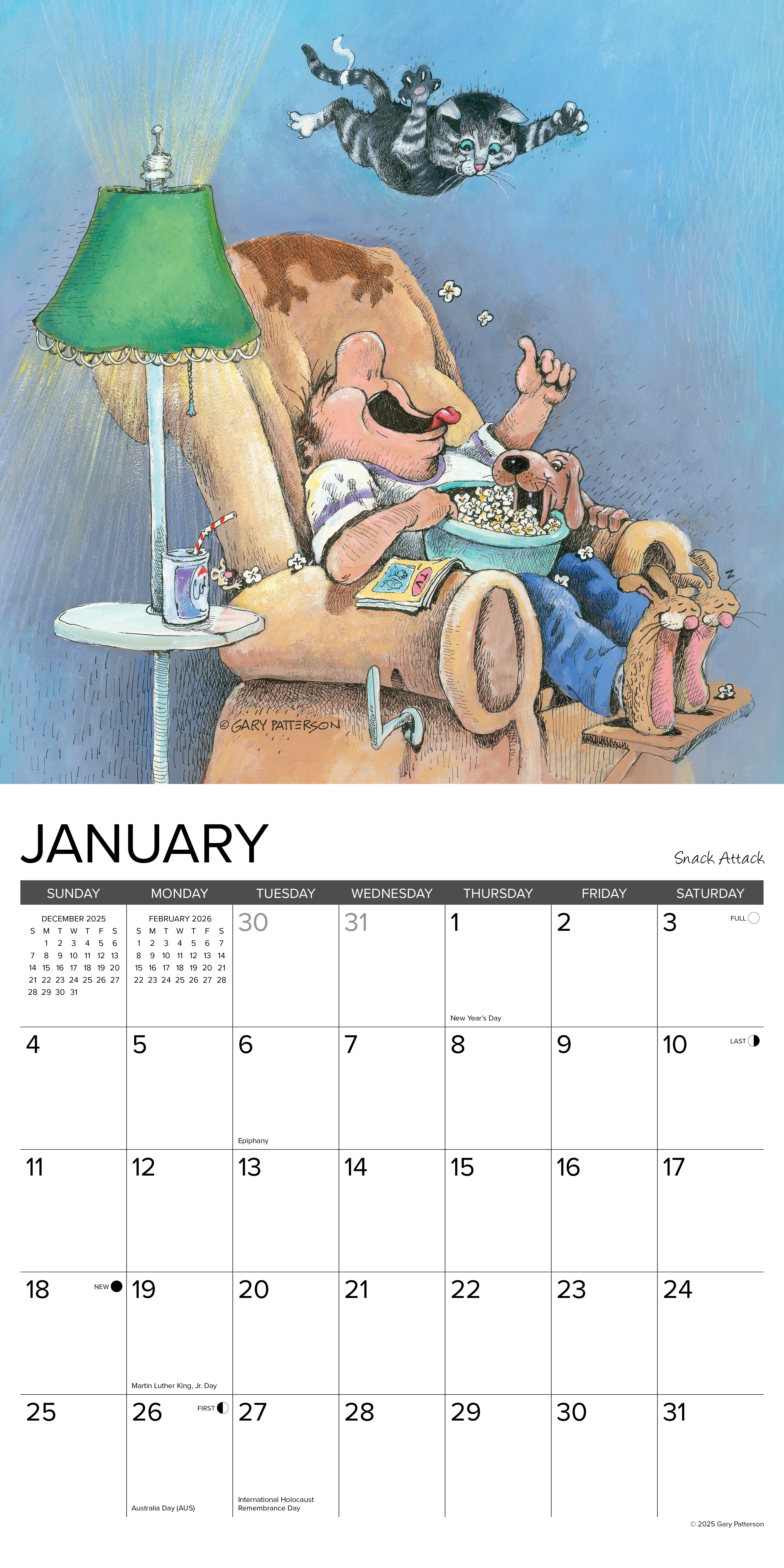 2026 Paws & Claws by Gary Patterson - Square Wall Calendar