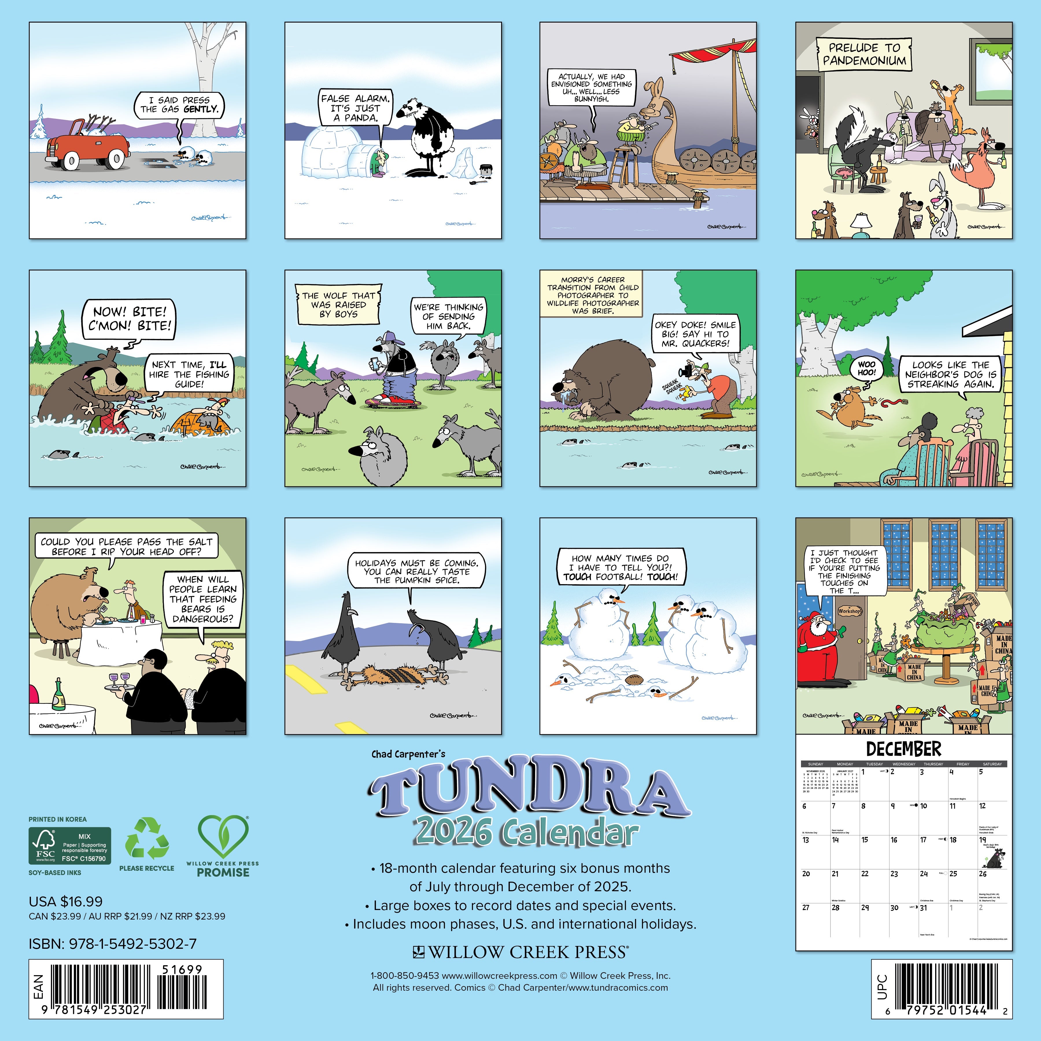 2026 Tundra - Square Wall Calendar