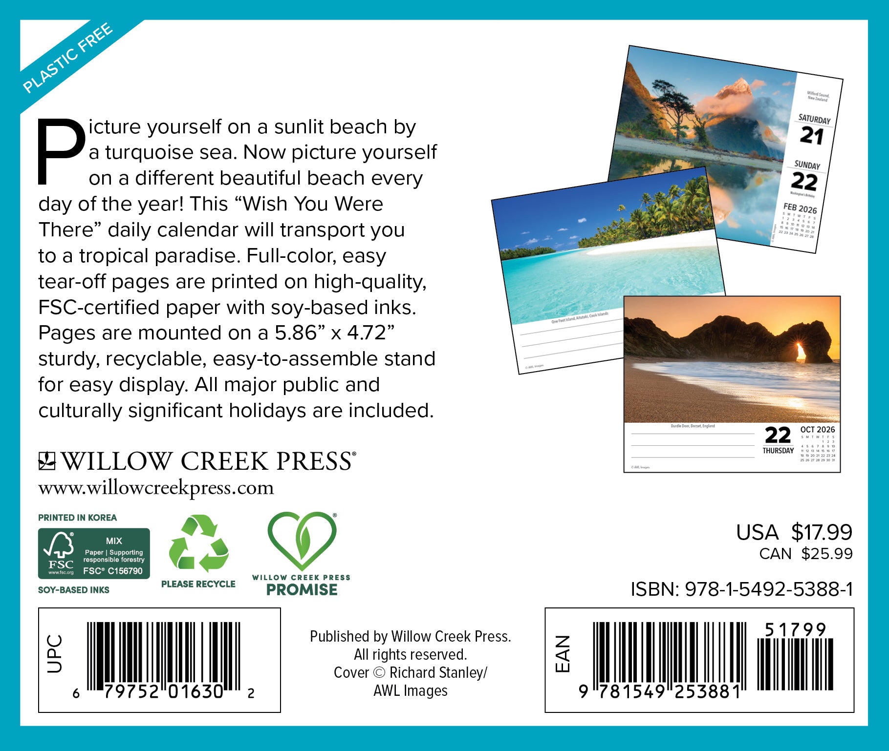 2026 Ah, The Beach! - Boxed Page-A-Day Calendar
