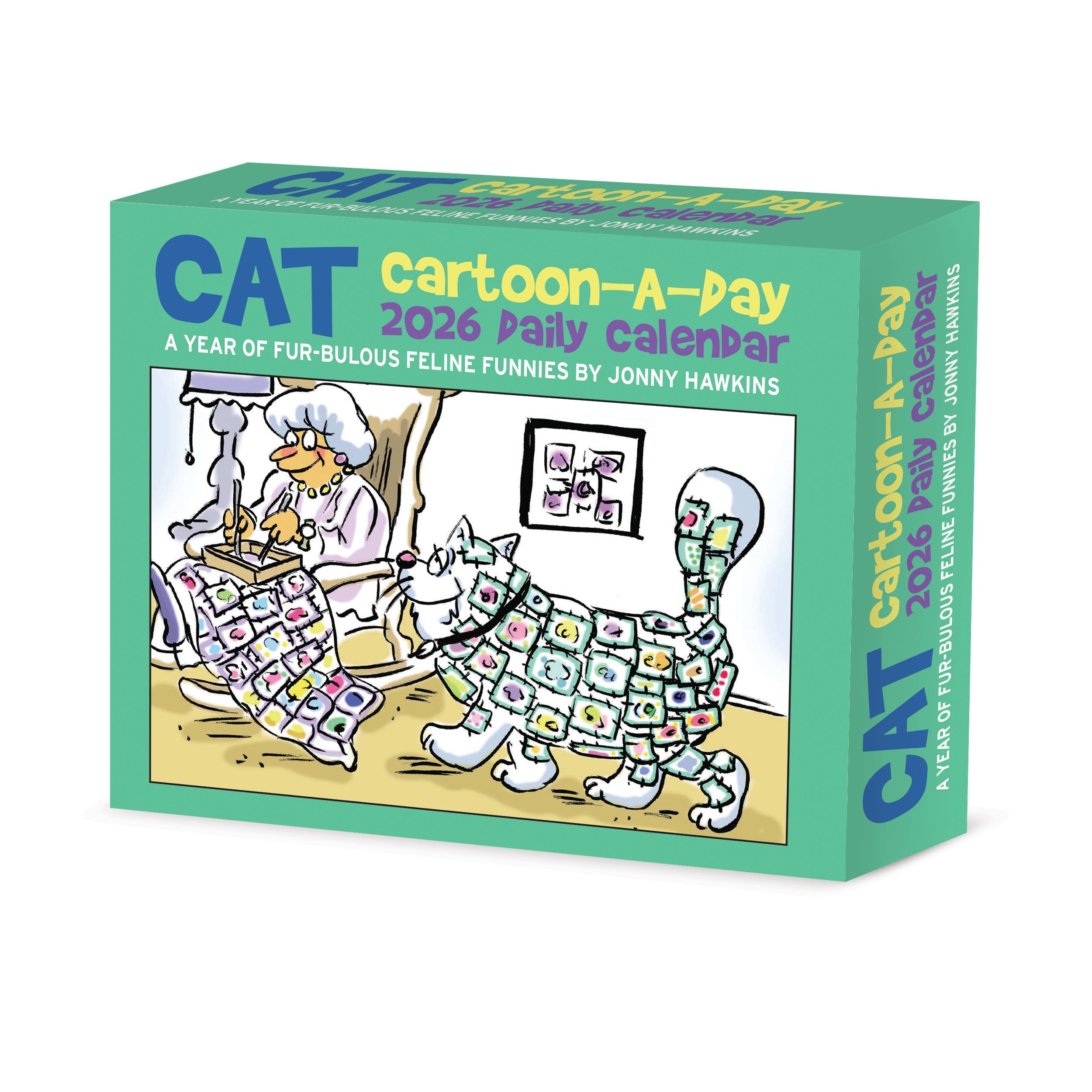 2026 Cat Cartoon-A-Day by Jonny Hawkins - Boxed Page-A-Day Calendar