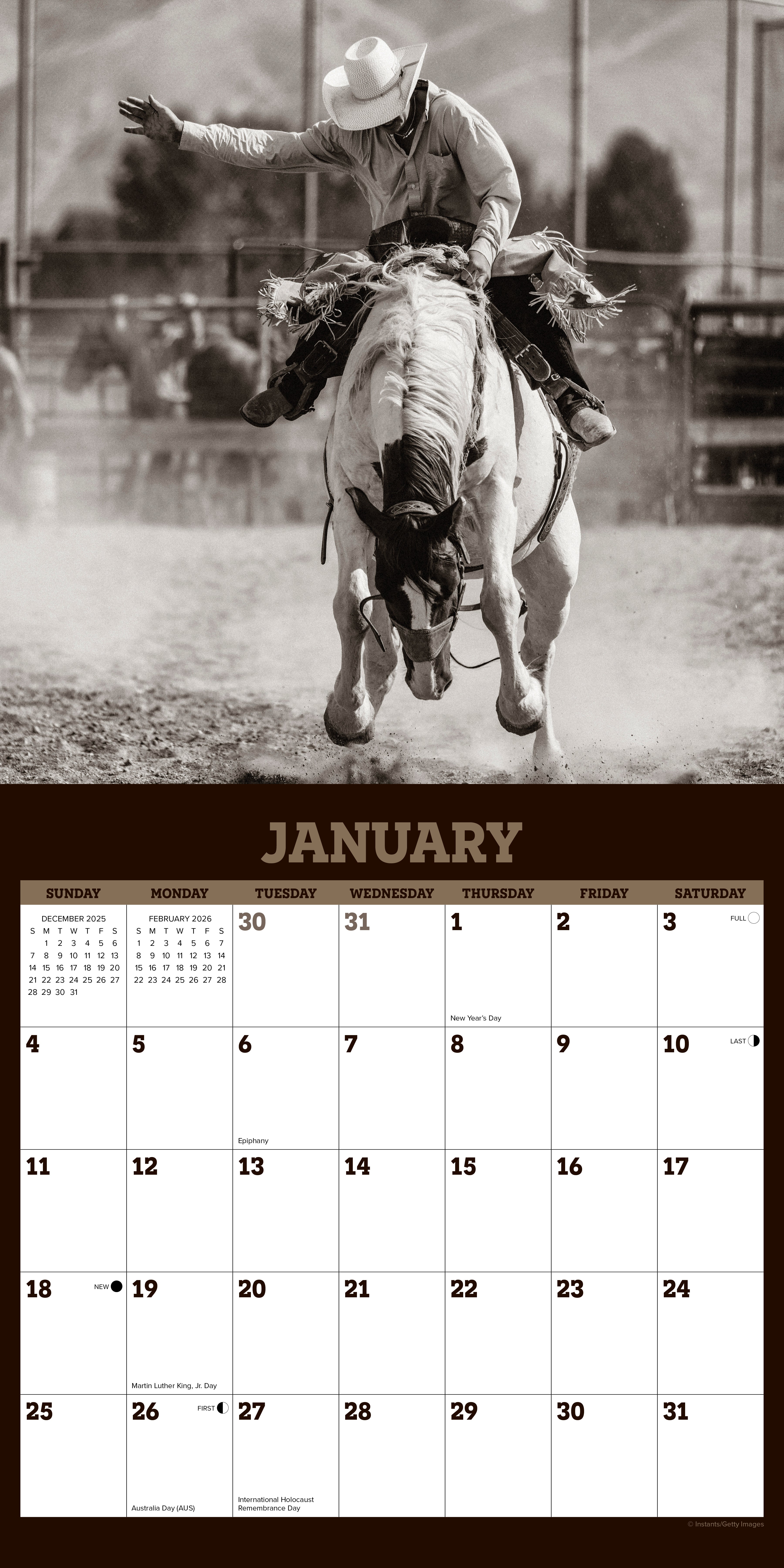 2026 Rodeo Life - Square Wall Calendar