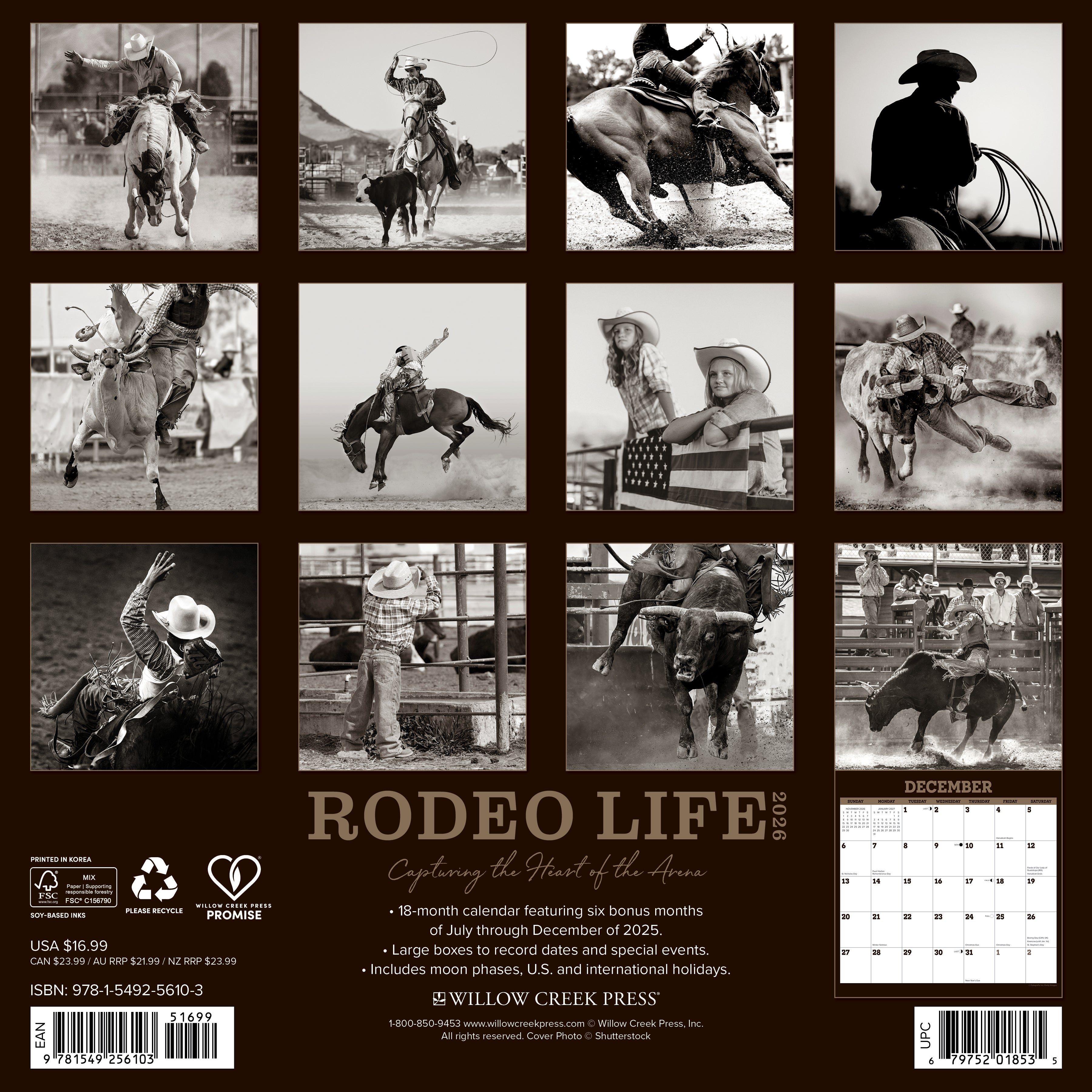 2026 Rodeo Life - Square Wall Calendar