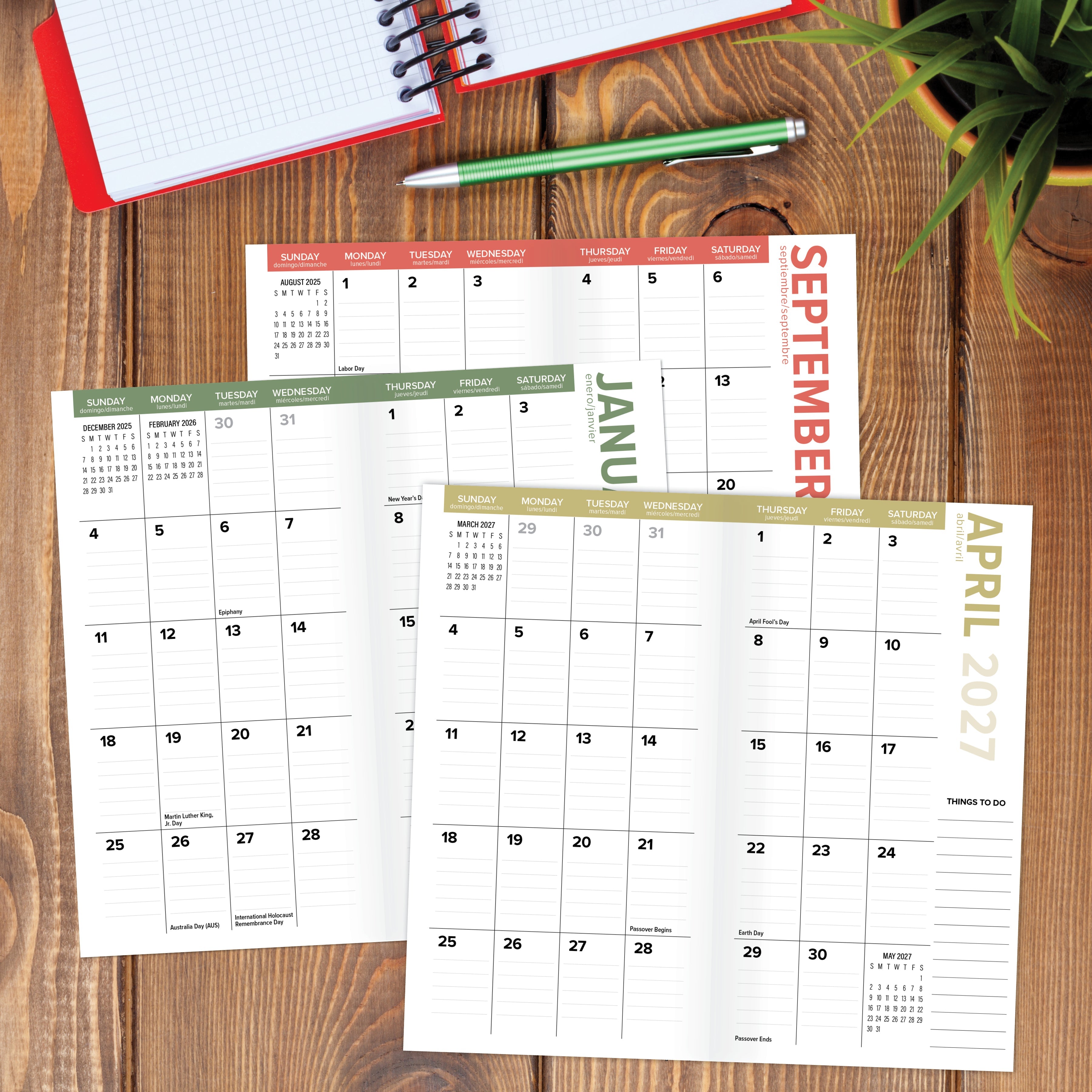2026-2027 Waves - Monthly Pocket Diary/Planner