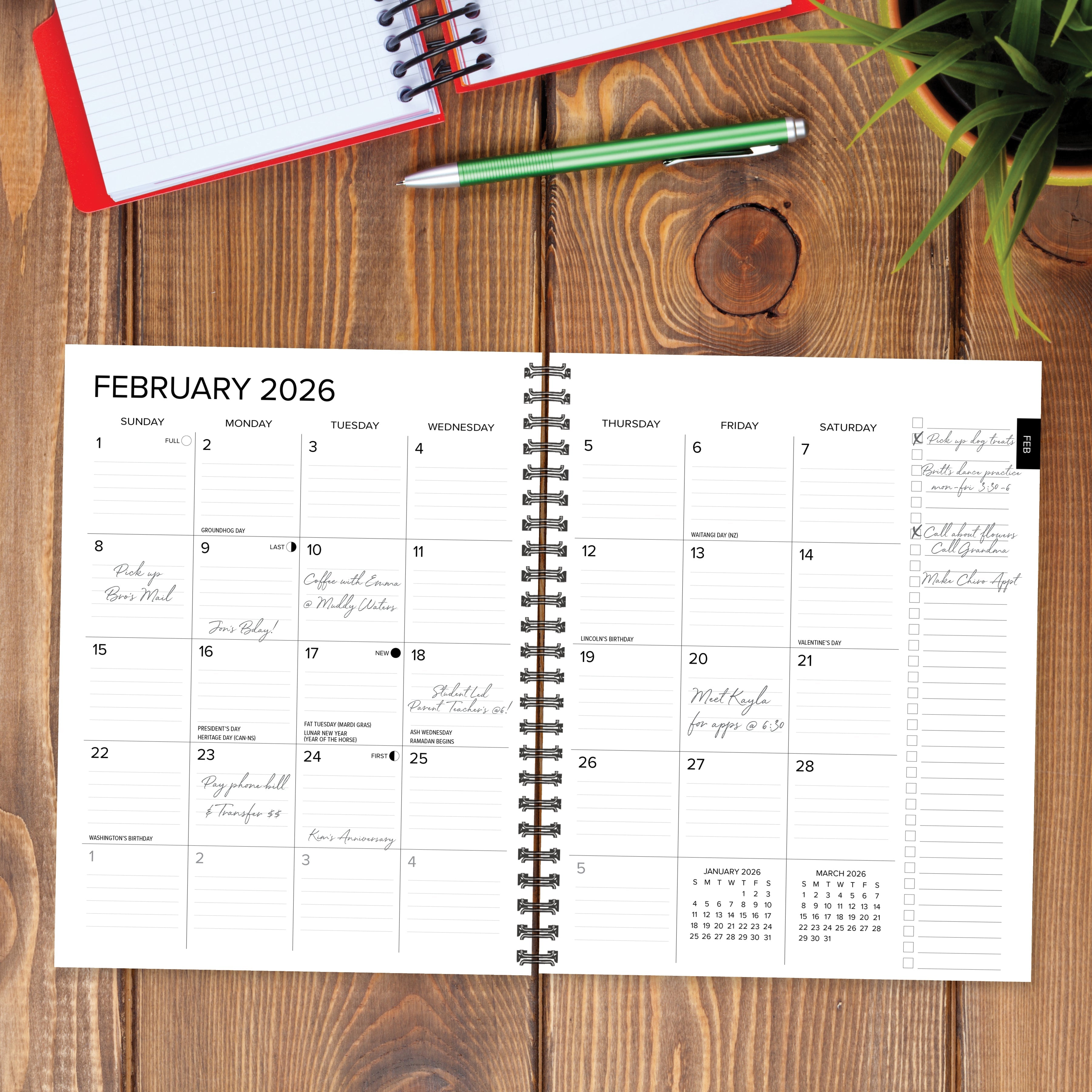 2026 Basic Blue - Monthly & Weekly Diary/Planner