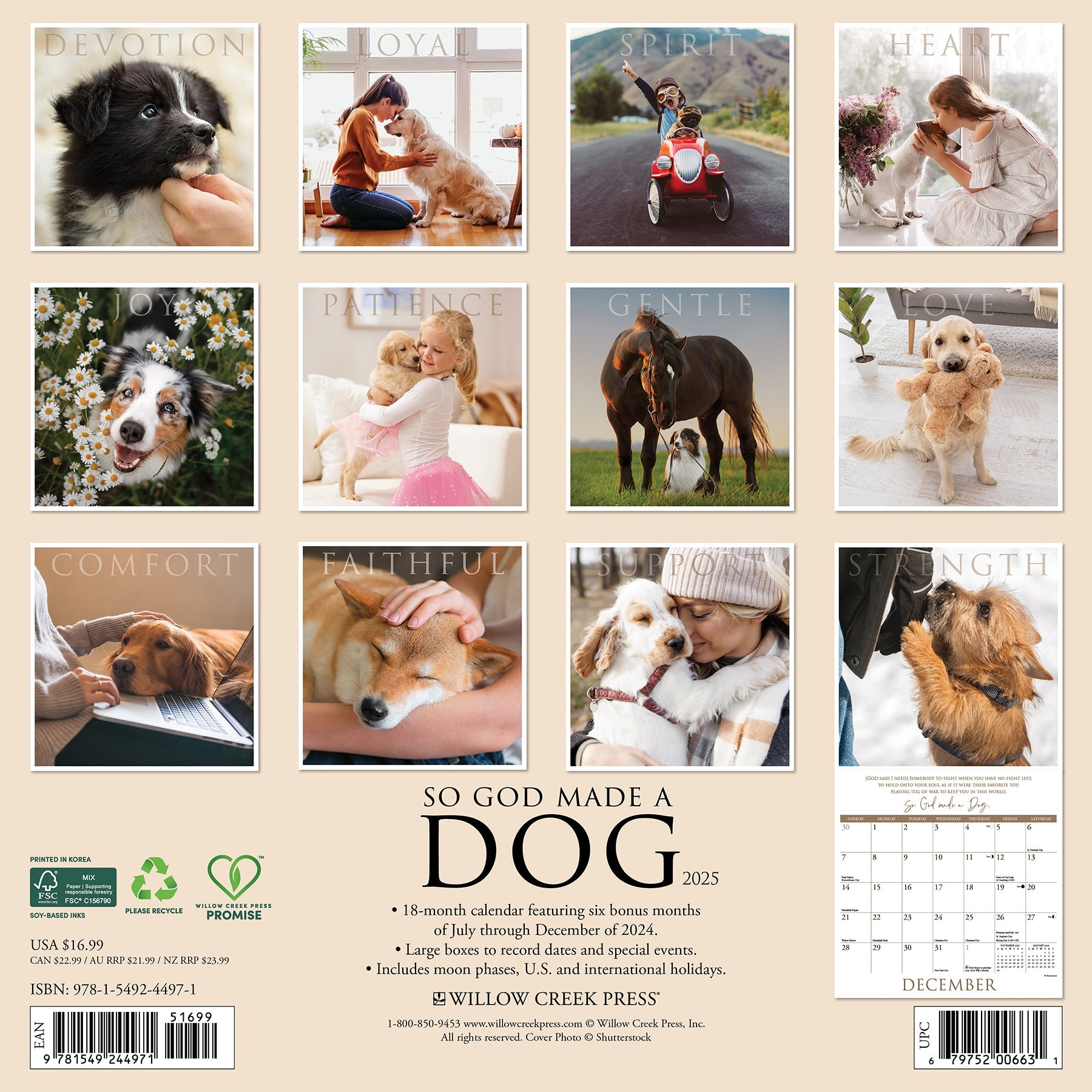 2025 So God Made a Dog - Square Wall Calendar