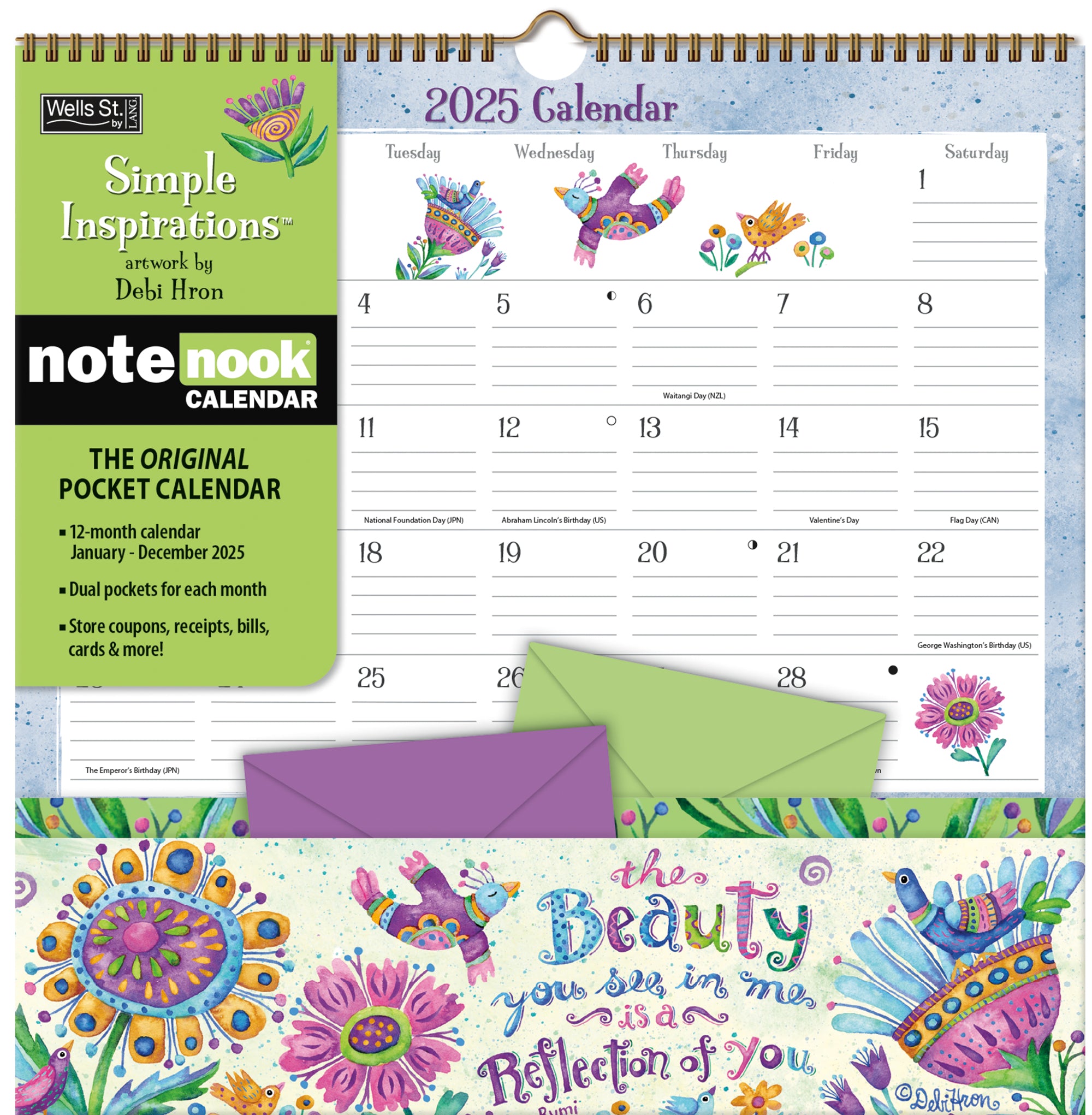 2025 Simple Inspirations - LANG Note Nook Square Wall Calendar