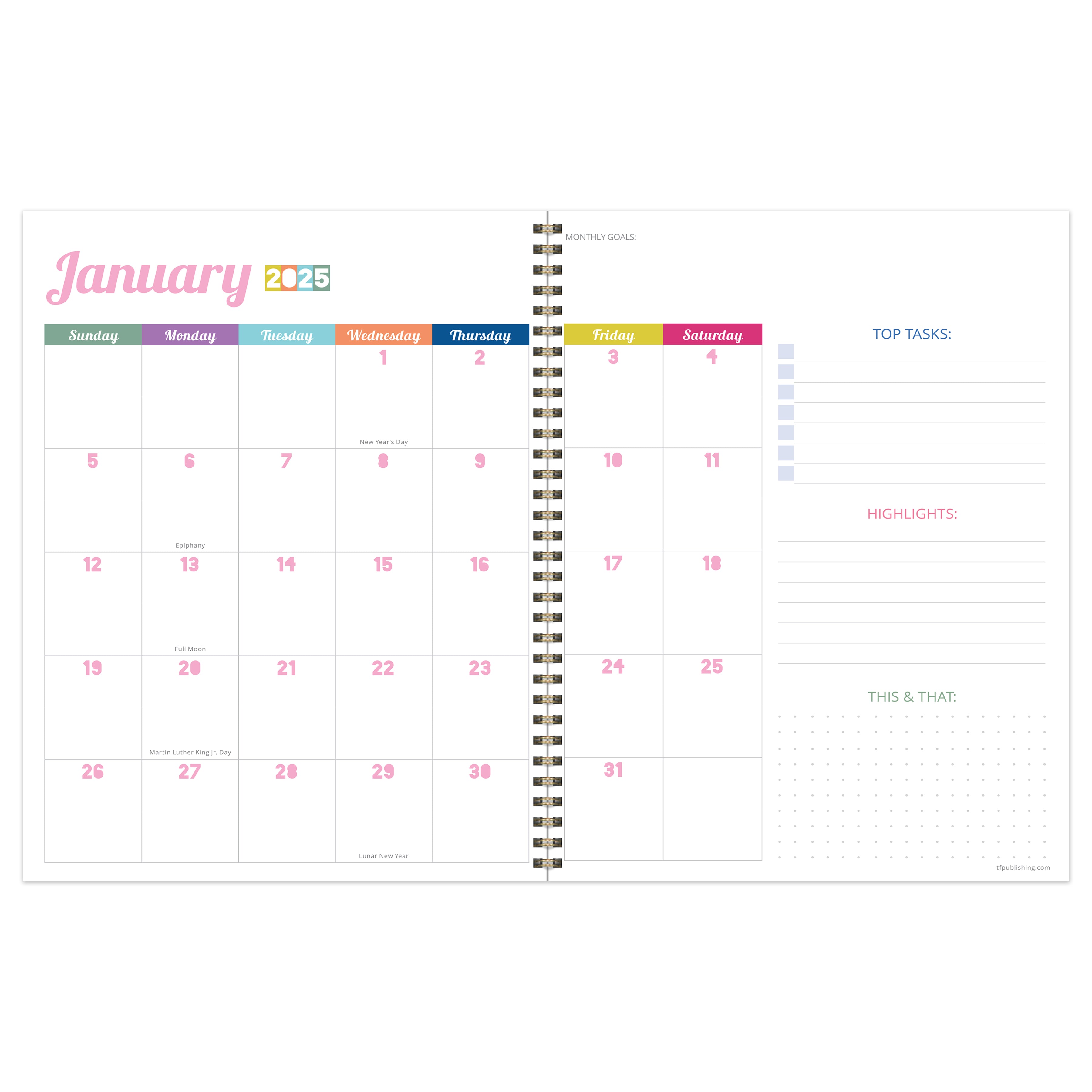 2025 Madras Plaid - Large Monthly & Weekly Diary/Planner