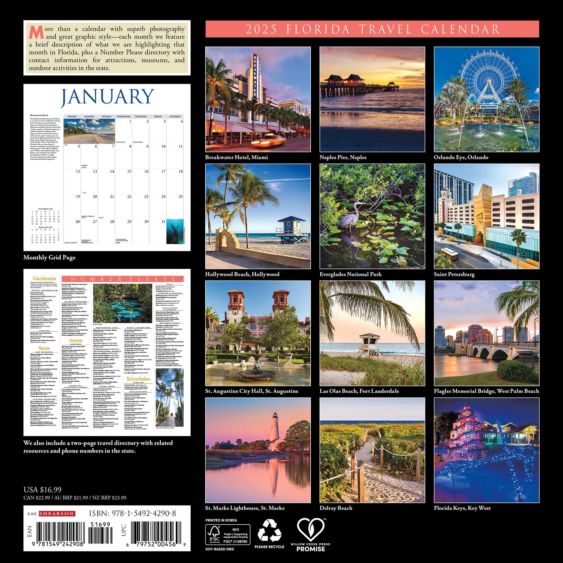 2025 Florida - Square Wall Calendar