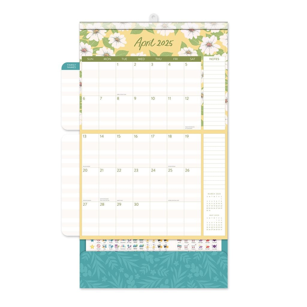 2025 Secret Garden Do It All Wall Family Planner - Deluxe Wall Calendar by Orange Circle Studio